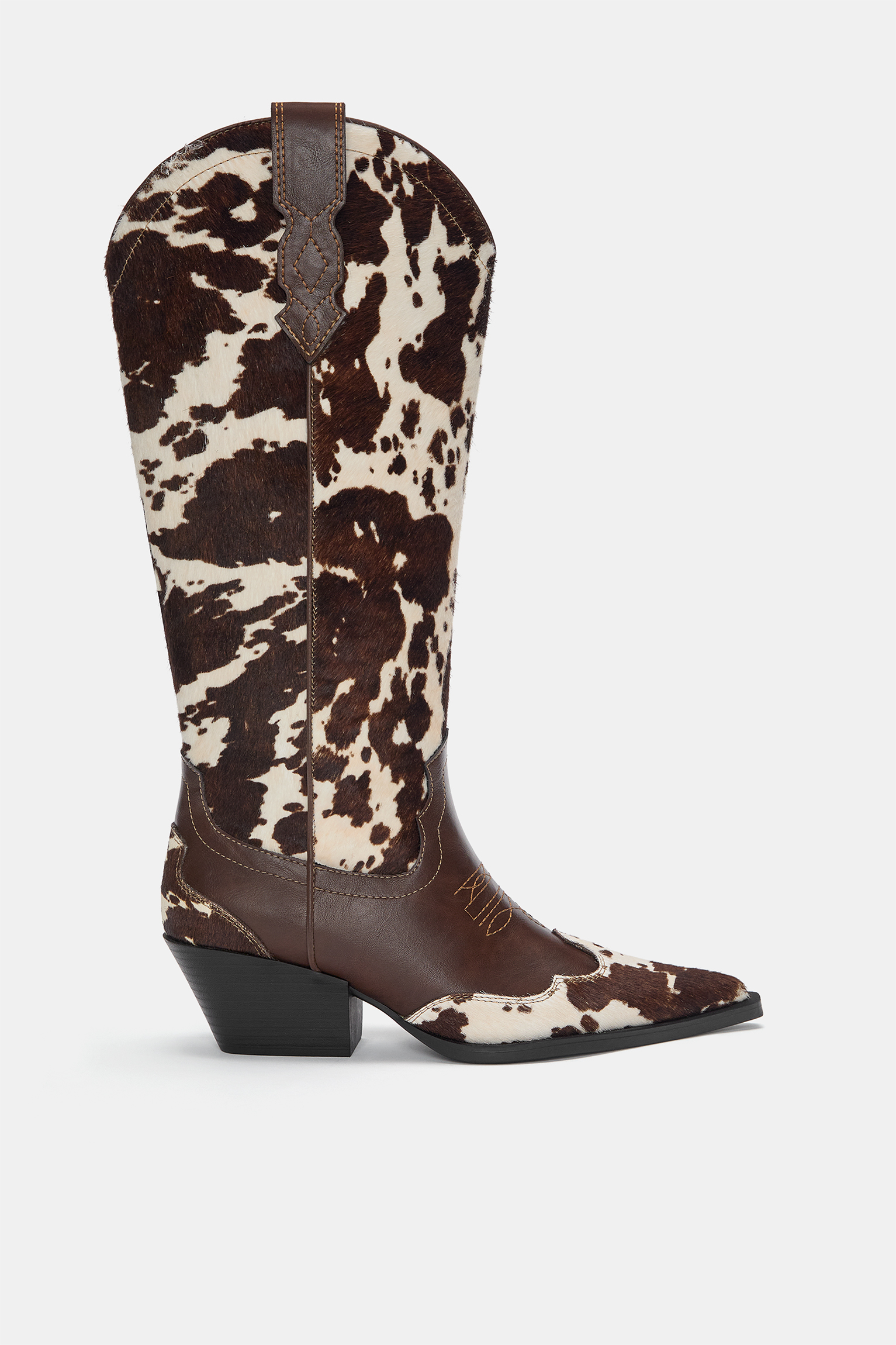 marshal western animal print leather boots