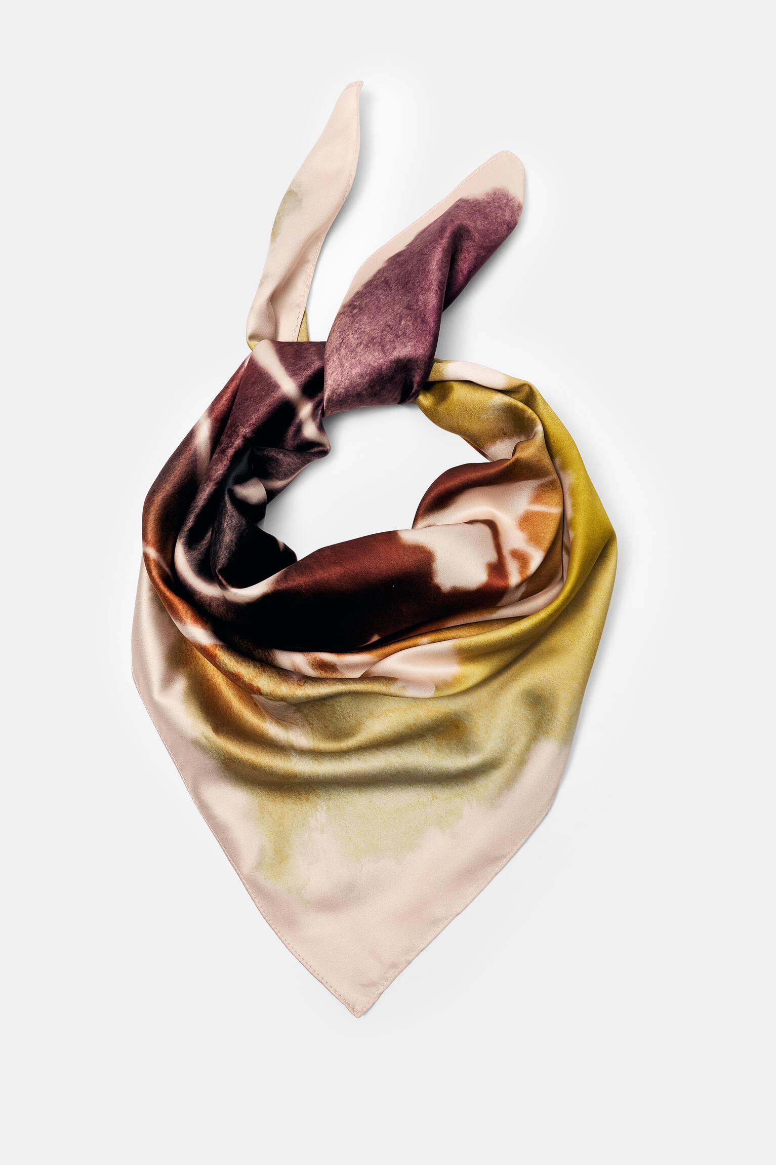 Saten çiçekli bandana - Görsel 10