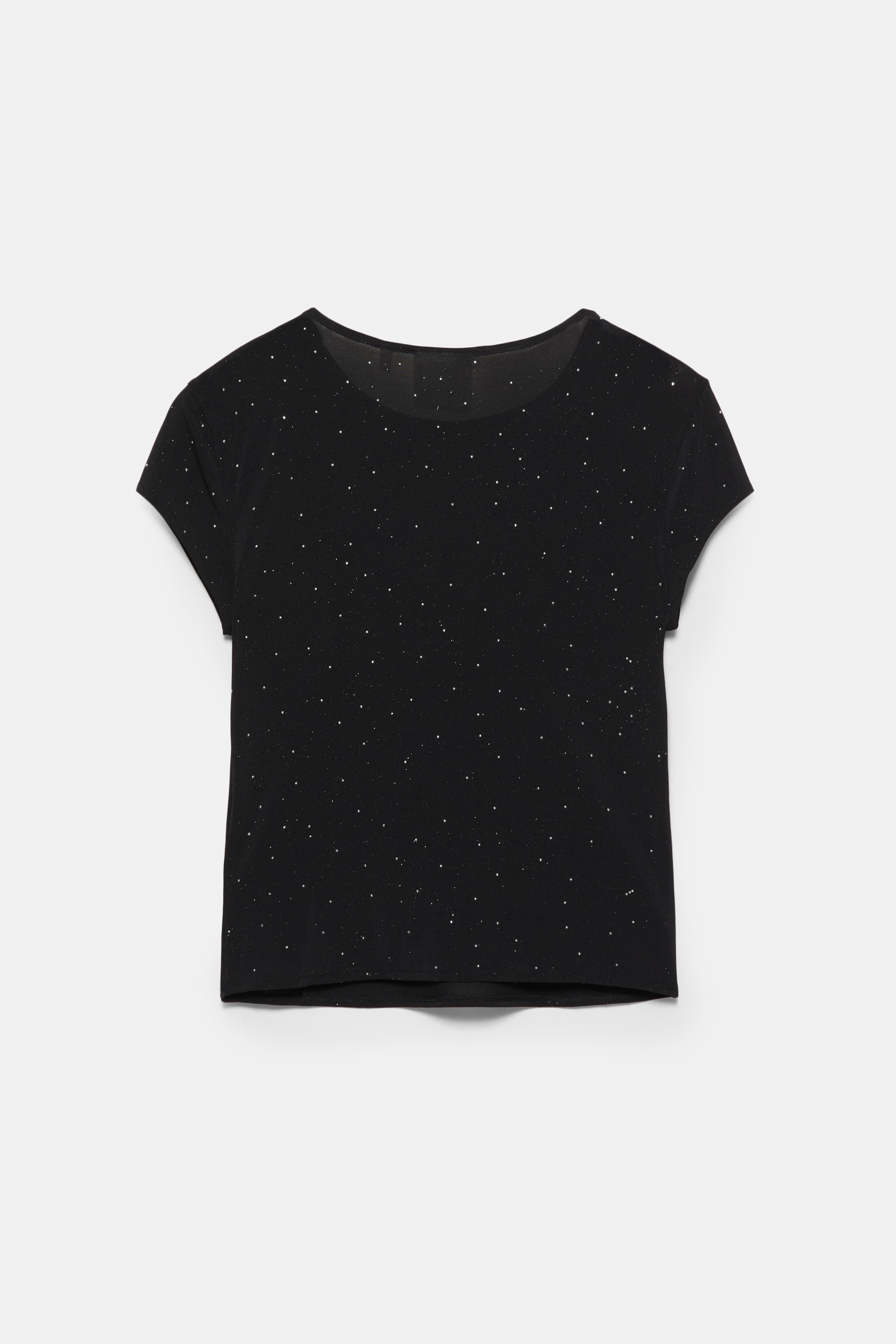 Black T-shirt with rhinestones