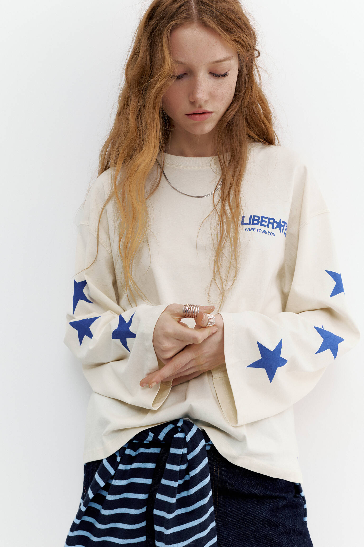 T-shirt manches longues motif étoiles - Pull&Bear France