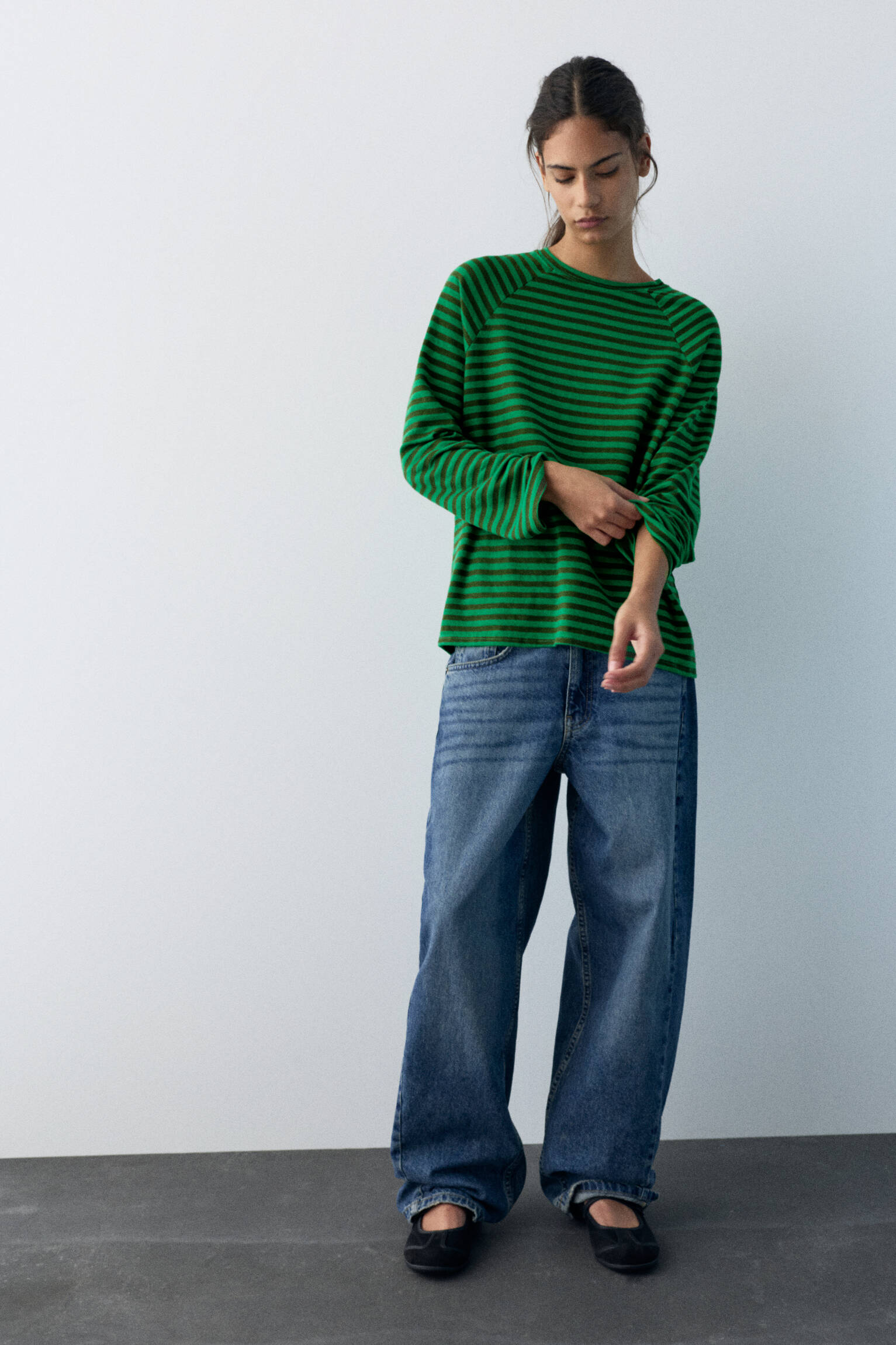 Uzun kollu çizgili tişört - Görsel 67