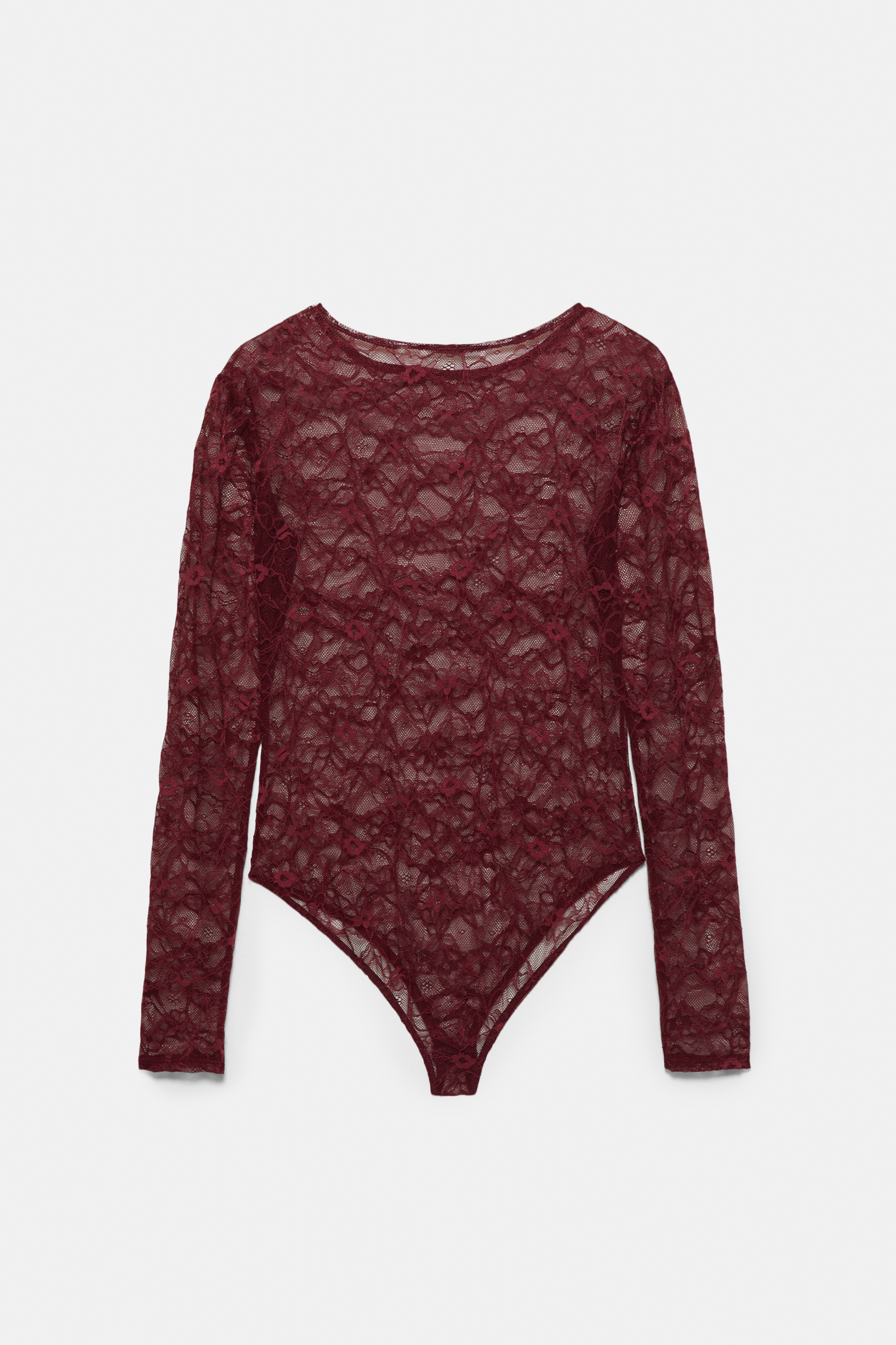 Body en dentelle manches longues