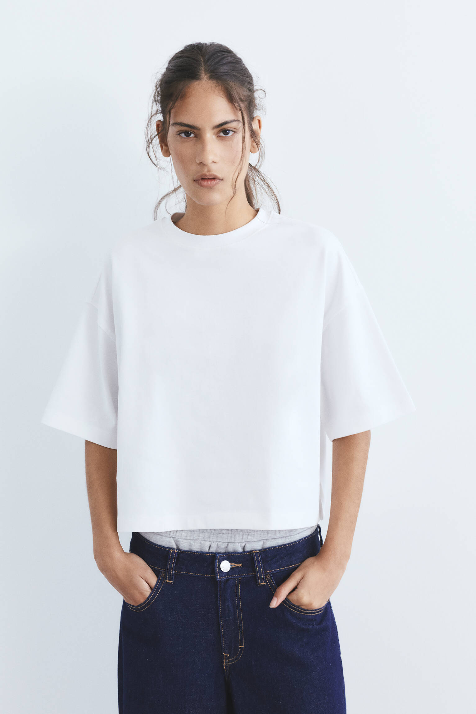 Boxy T-shirt met korte mouwen - Pull&Bear Belgium / Belgique / België