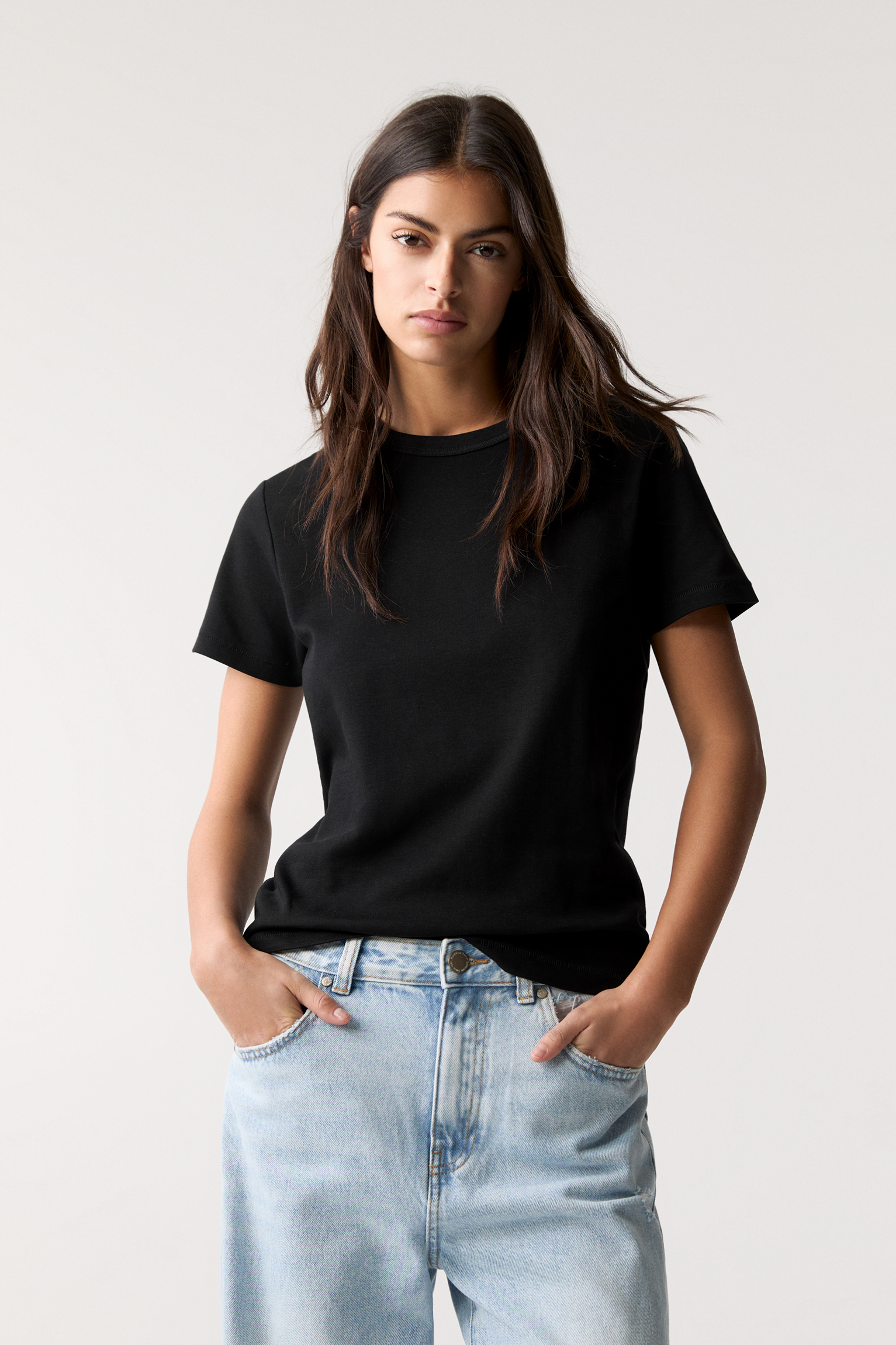 Basic T-shirt met korte mouw