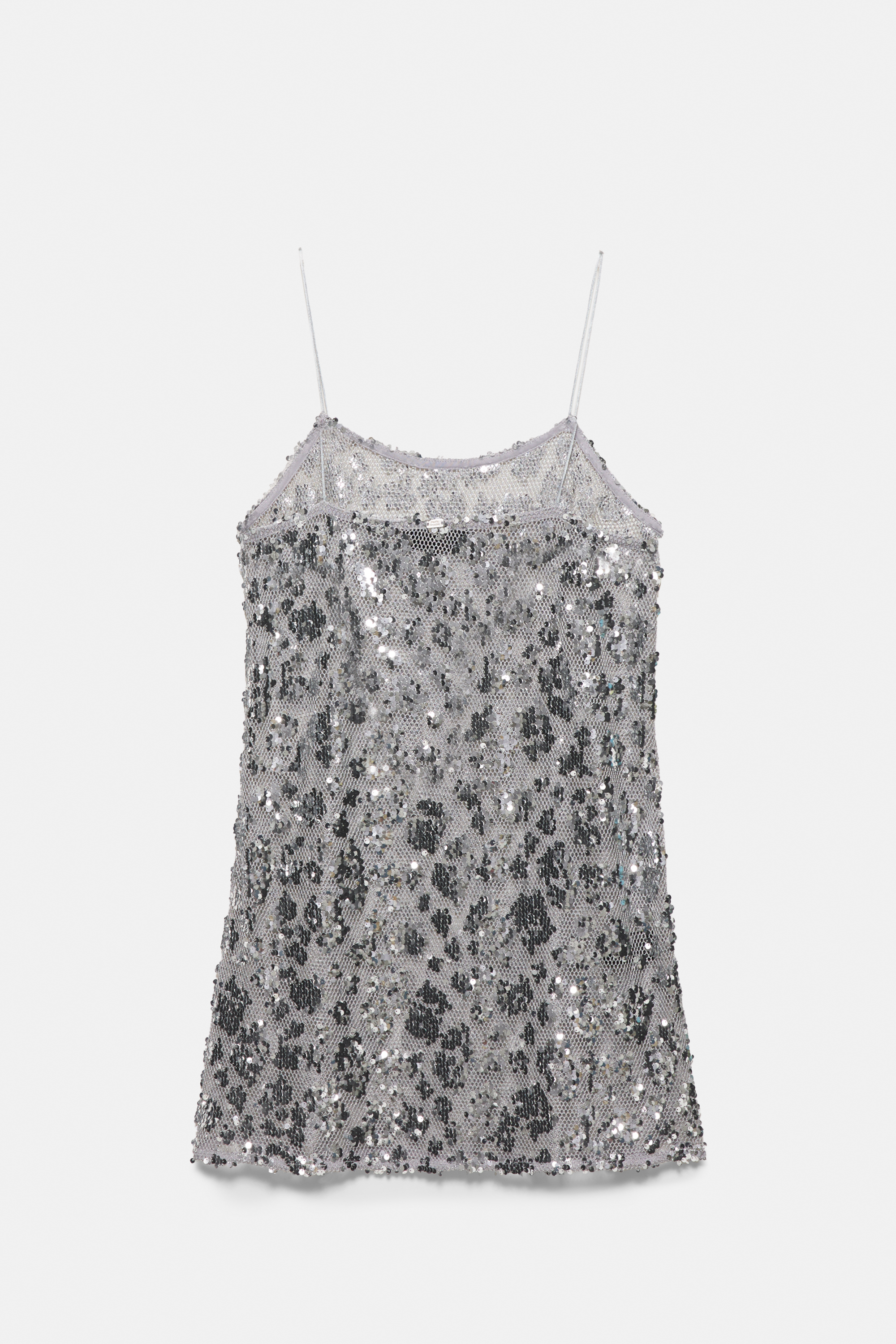 Vestido corto tirantes lentejuelas