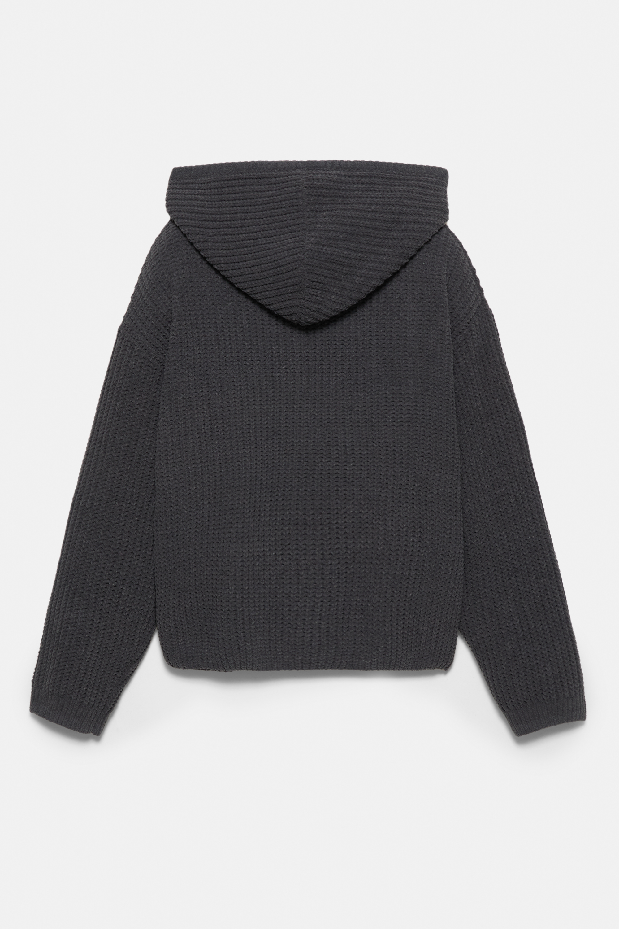 Szenilowy sweter z kapturem