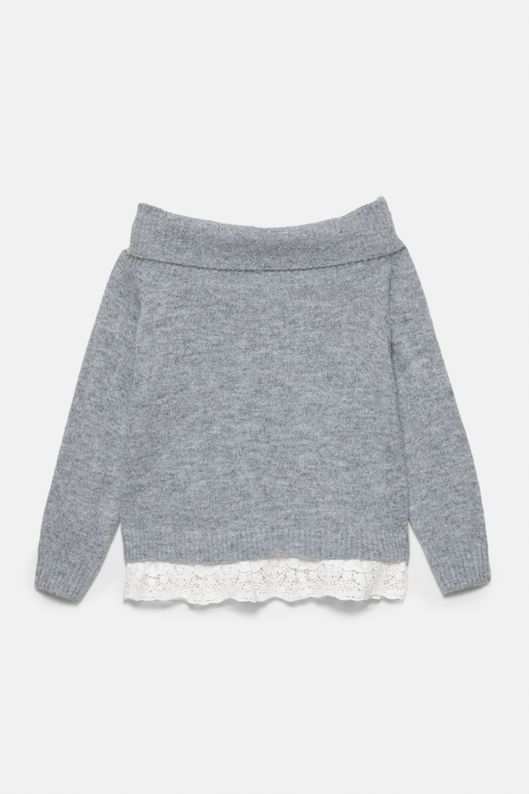maglione maglia grigio pullover scollo v maniche lunghe morbido