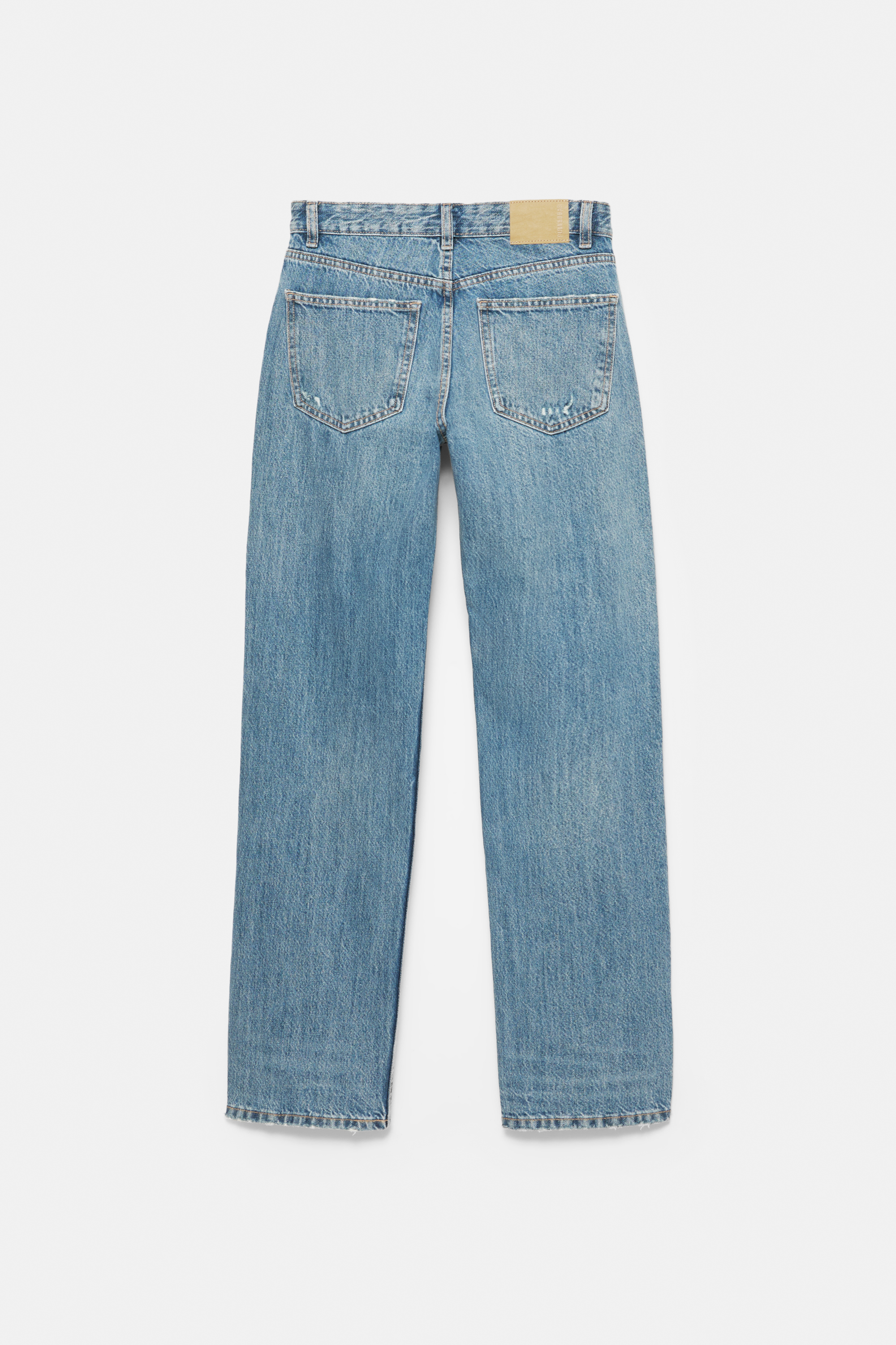 Gerade geschnittene Jeans mit halbohem Bund