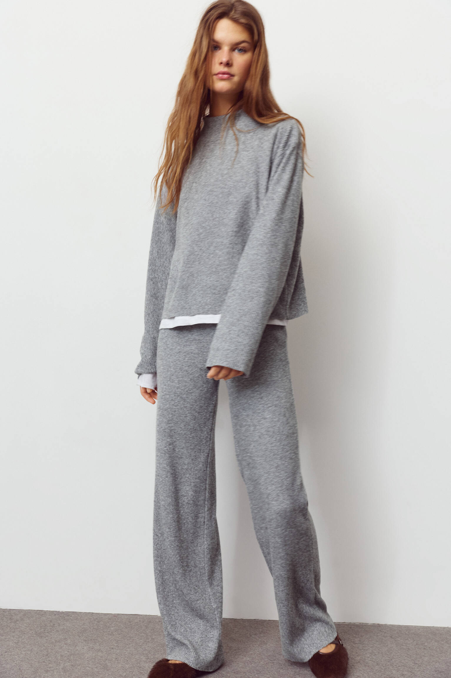 Soft touch düz pantolon - Görsel 33