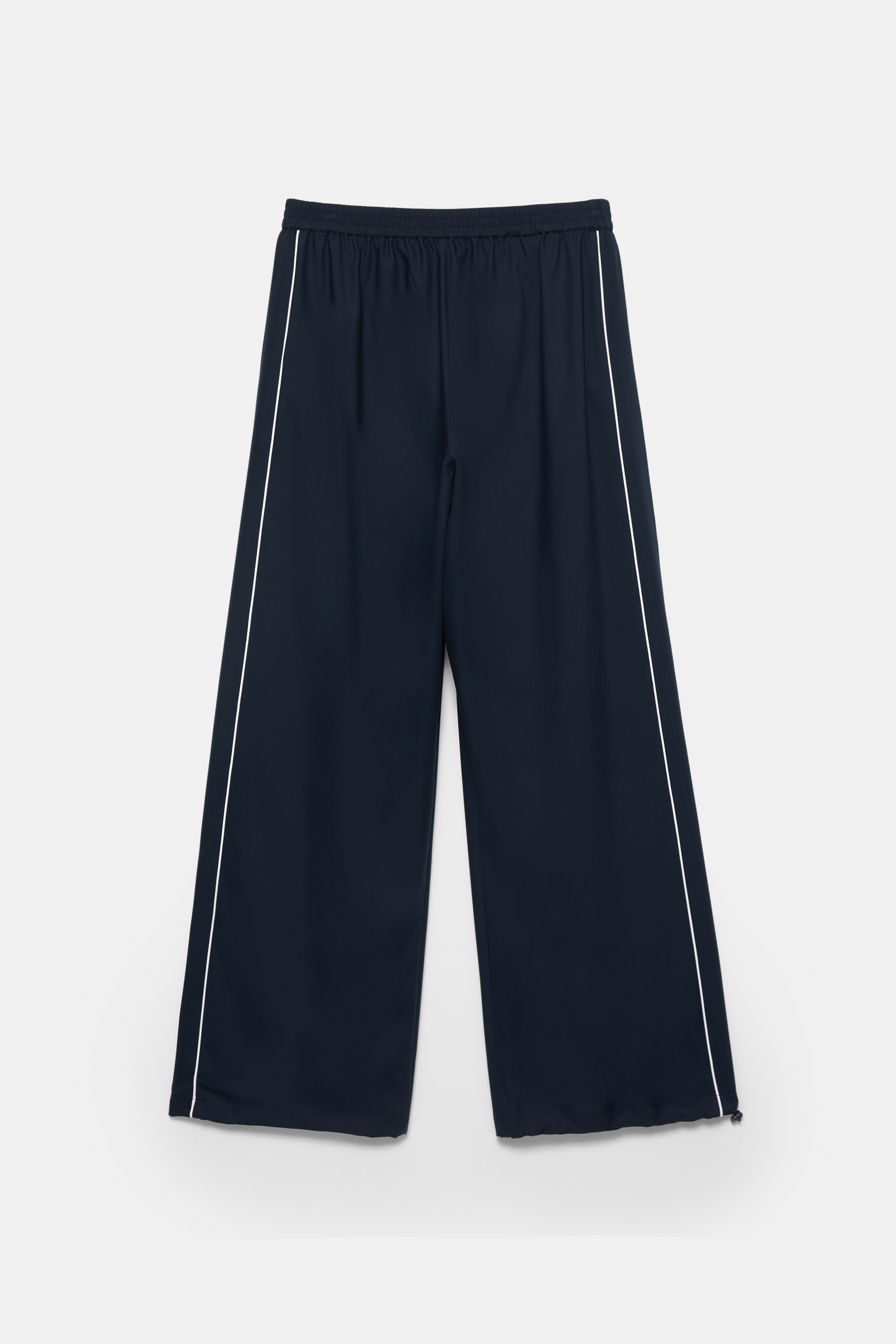 Floria Pantaloni donna a gamba larga con elastico in vita - bordeaux