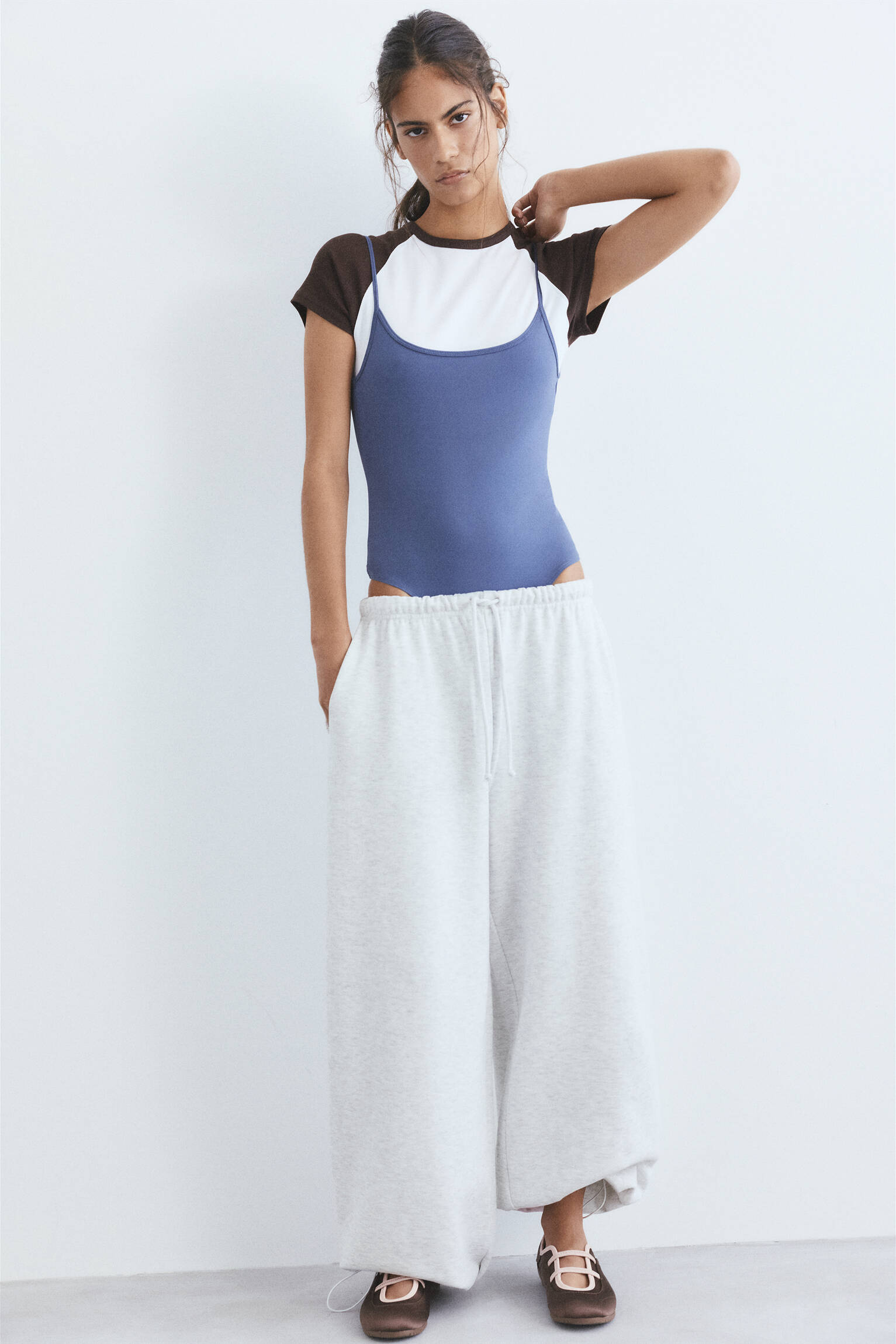 Ayarlanabilir paçalı geniş paça eşofman altı - Görsel 85