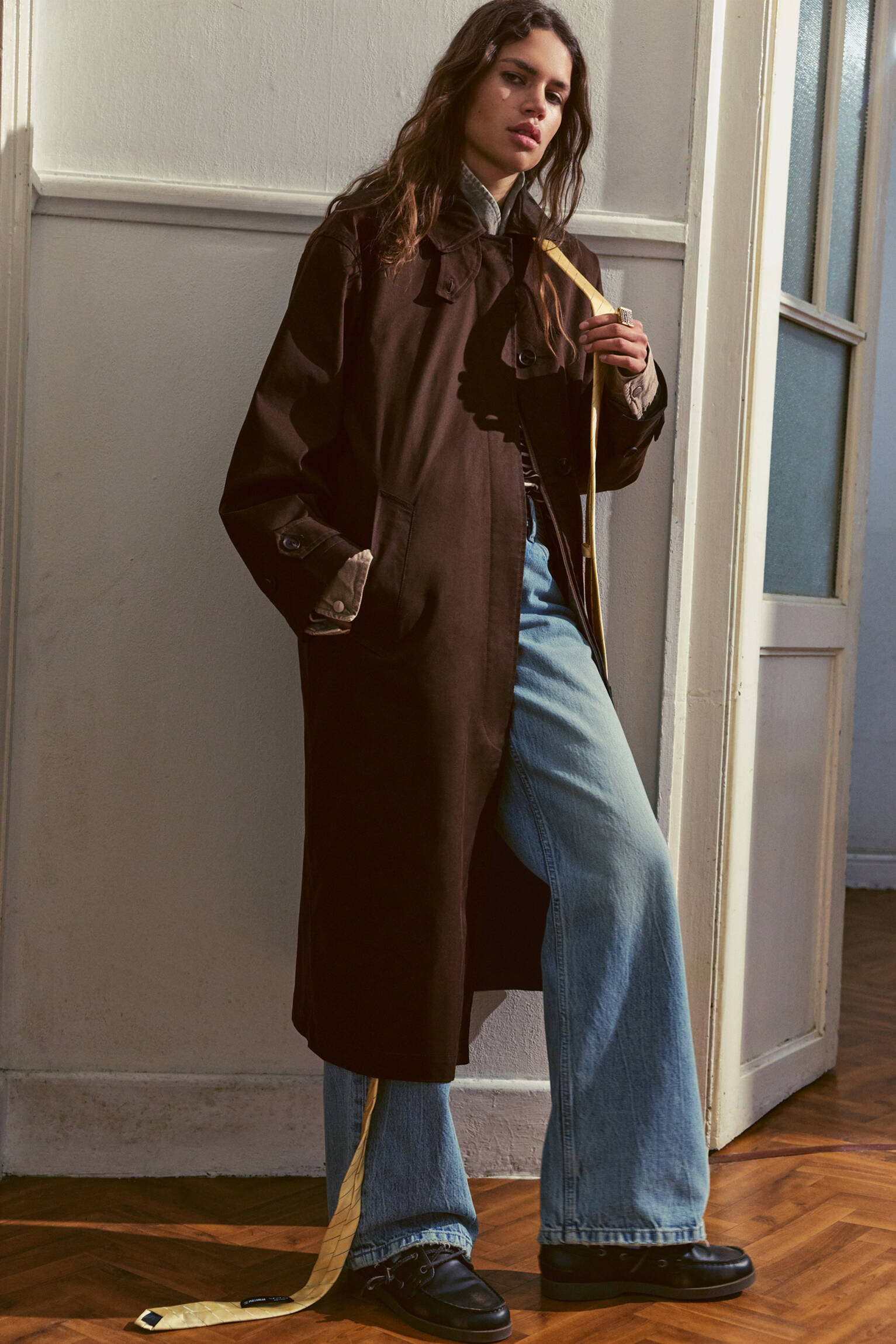 Trench oversize marron