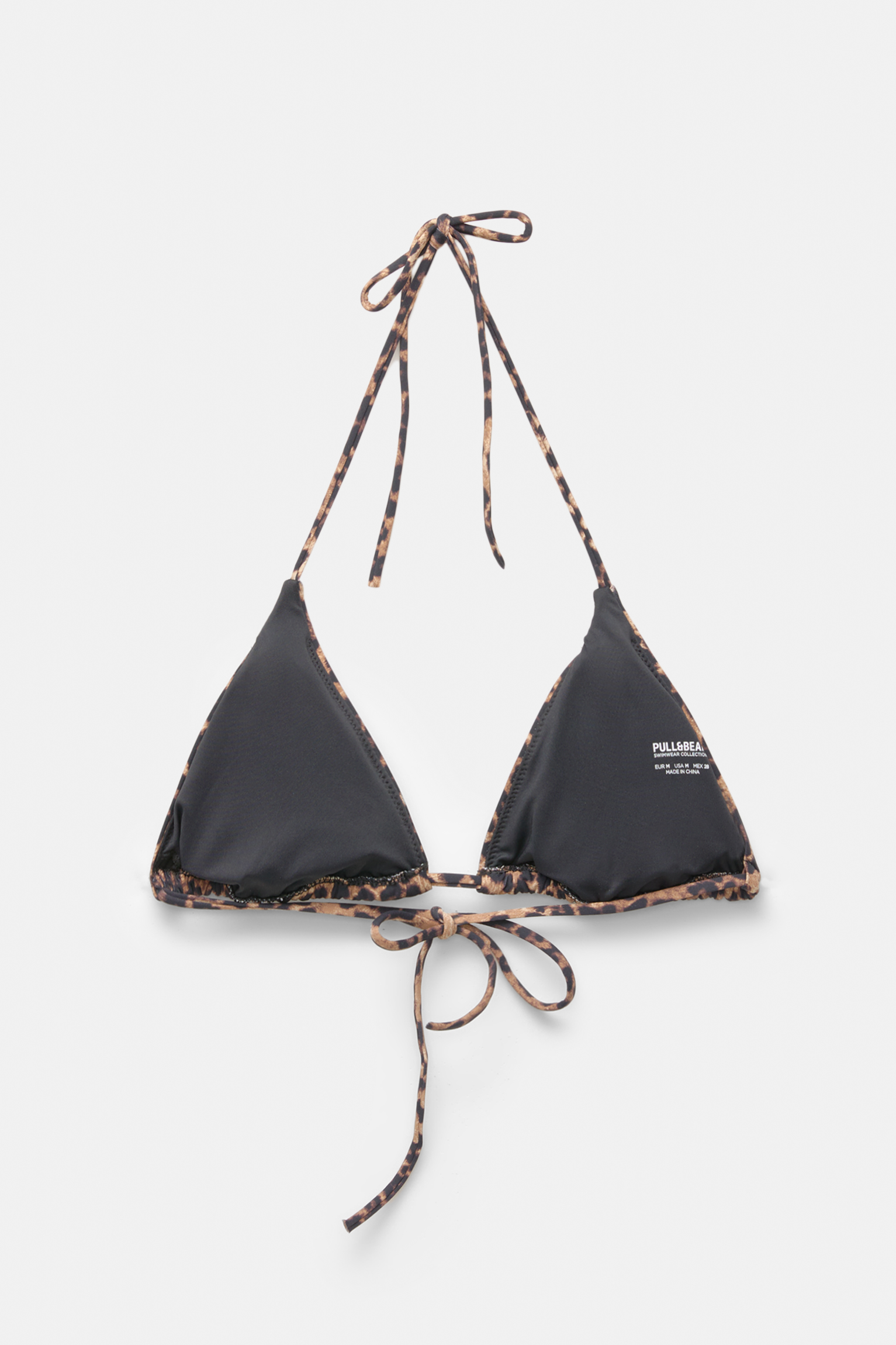 Топ-бікіні з леопардовим принтом і трикутними чашечками