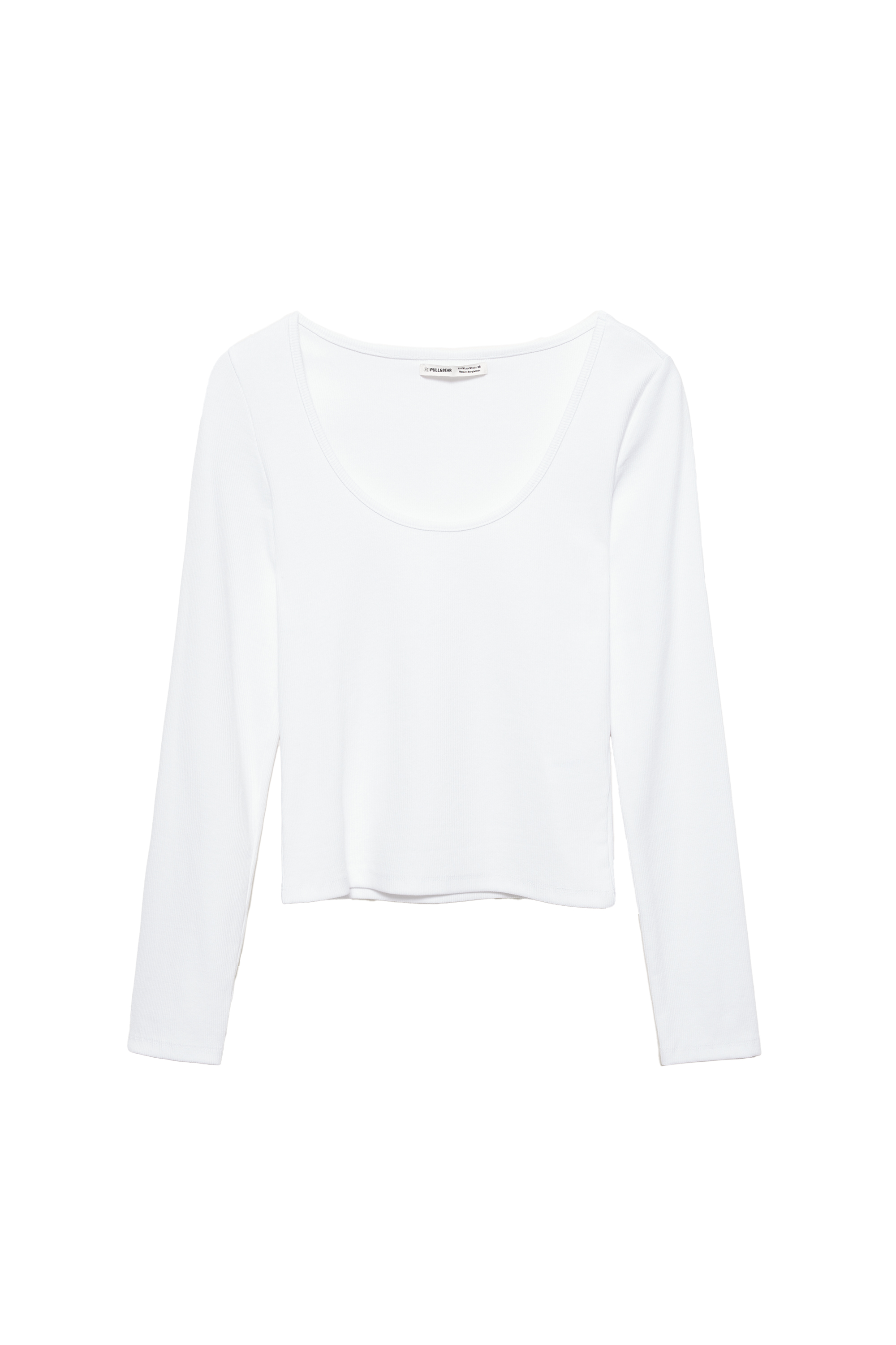 Ribcord T-shirt met ronde hals