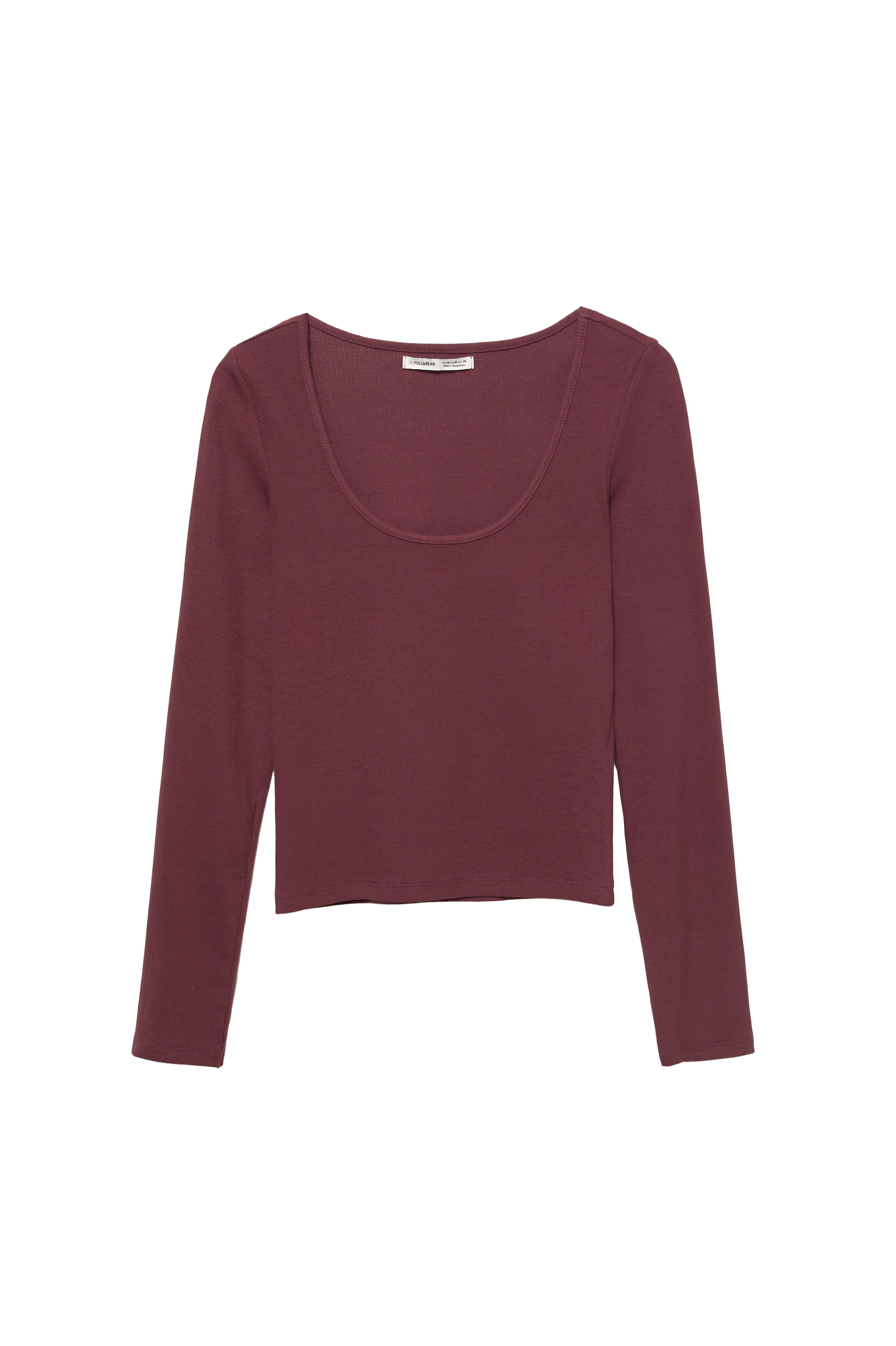 Ribcord T-shirt met ronde hals