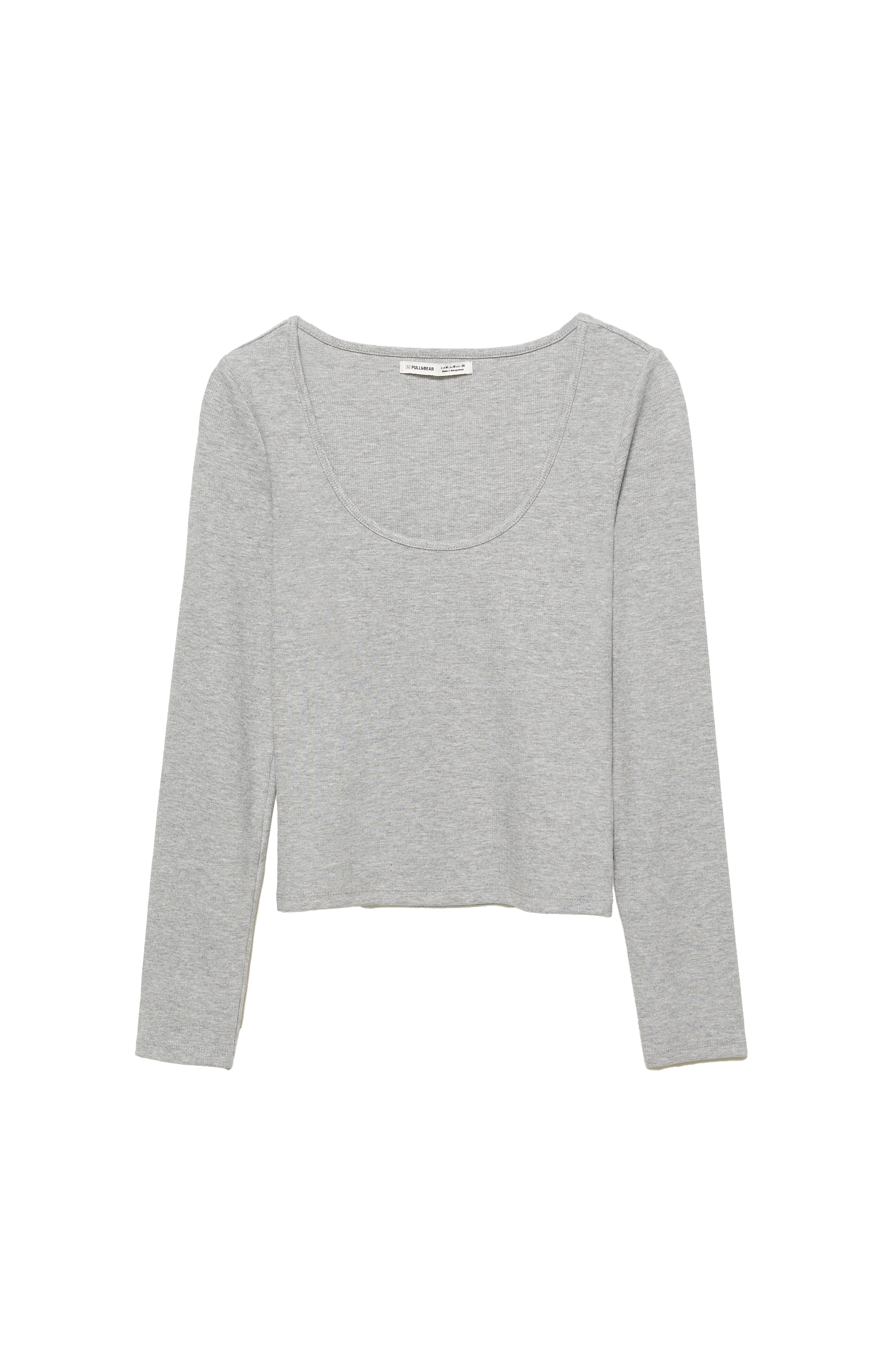 Ribcord T-shirt met ronde hals