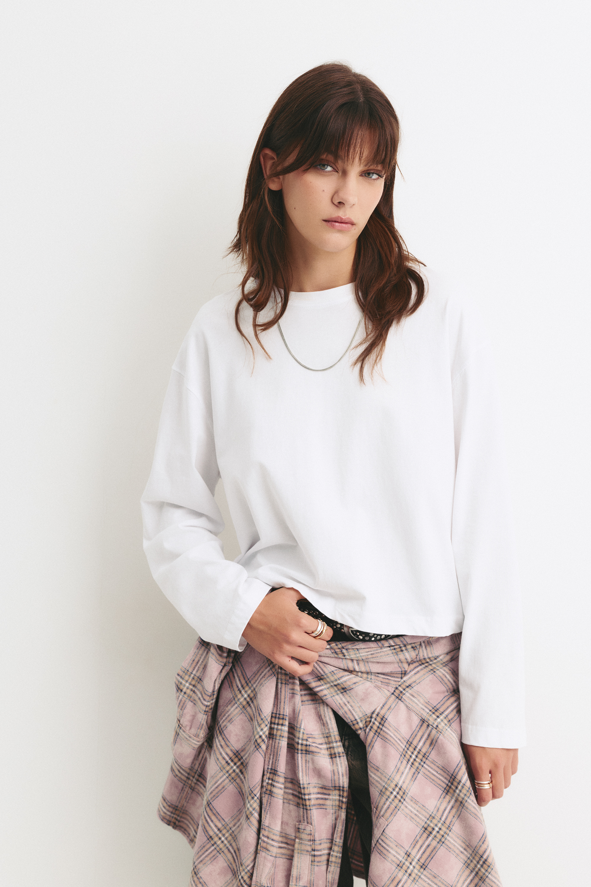 Boxy fit T-shirt met lange mouw