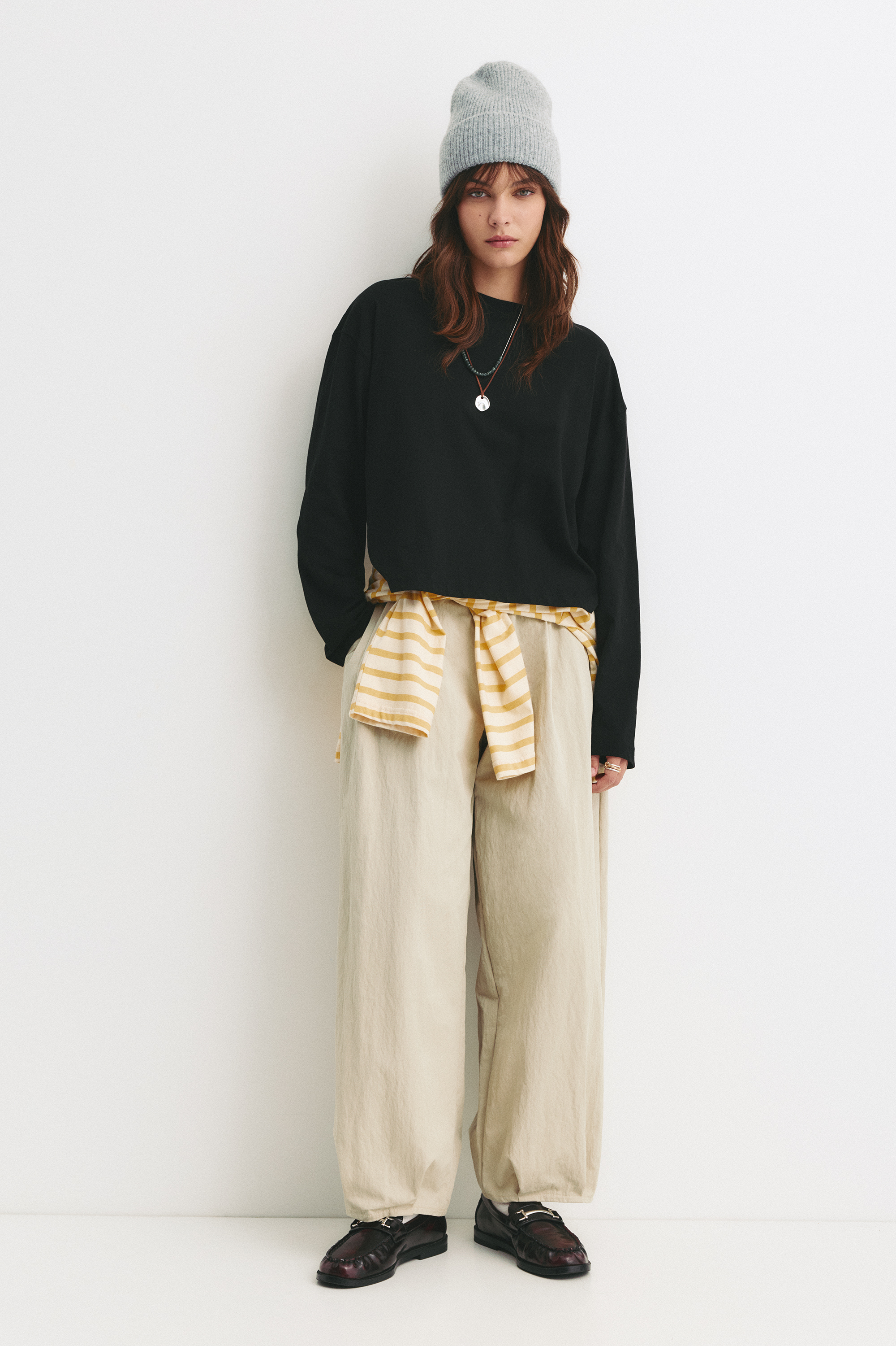 Boxy fit T-shirt met lange mouw