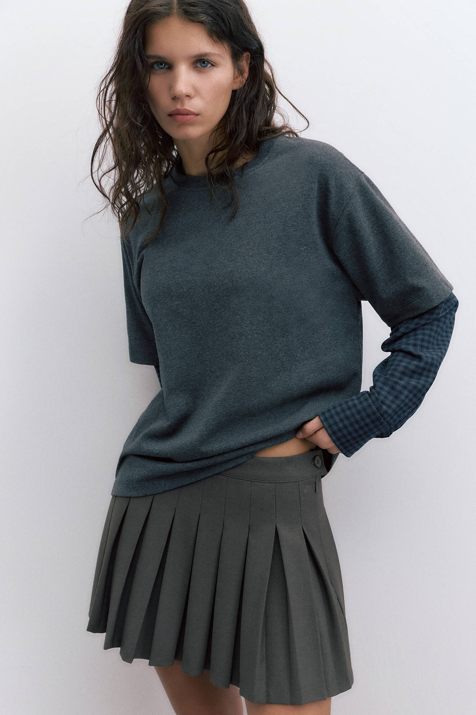 Pliseli mini etek - Görsel 38