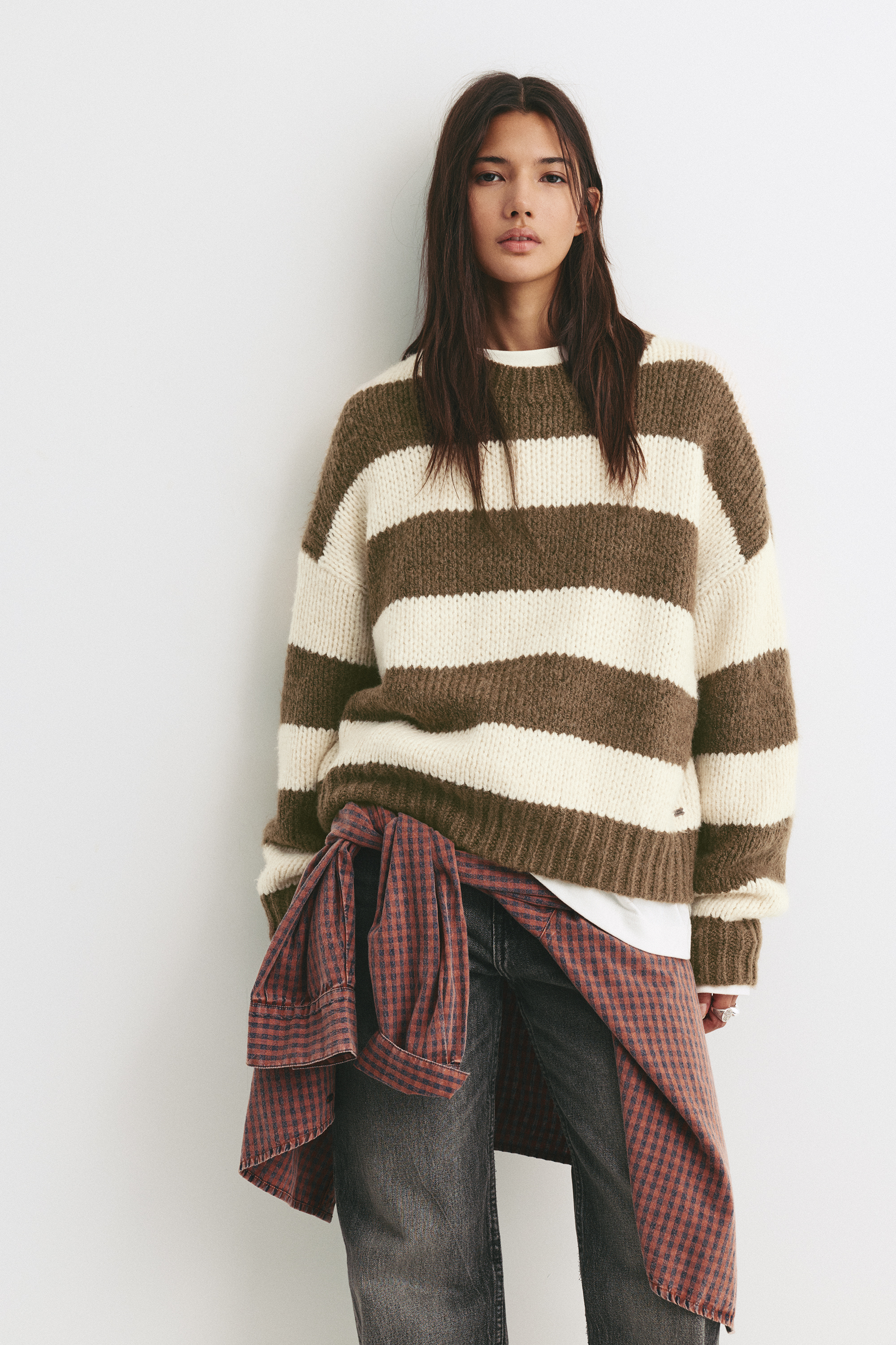 Chunky knit striped sweater