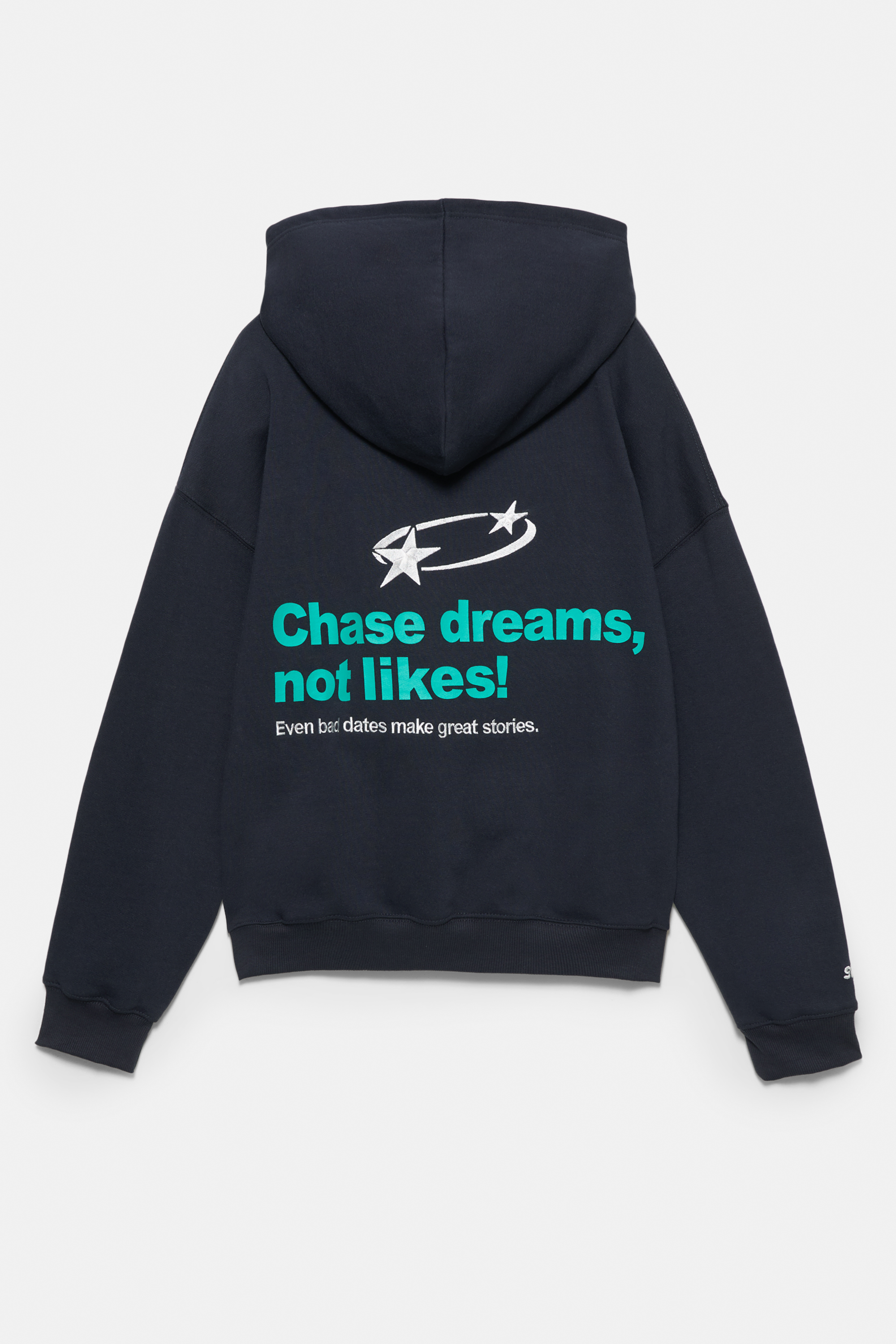 Sweat à capuche étoiles texte