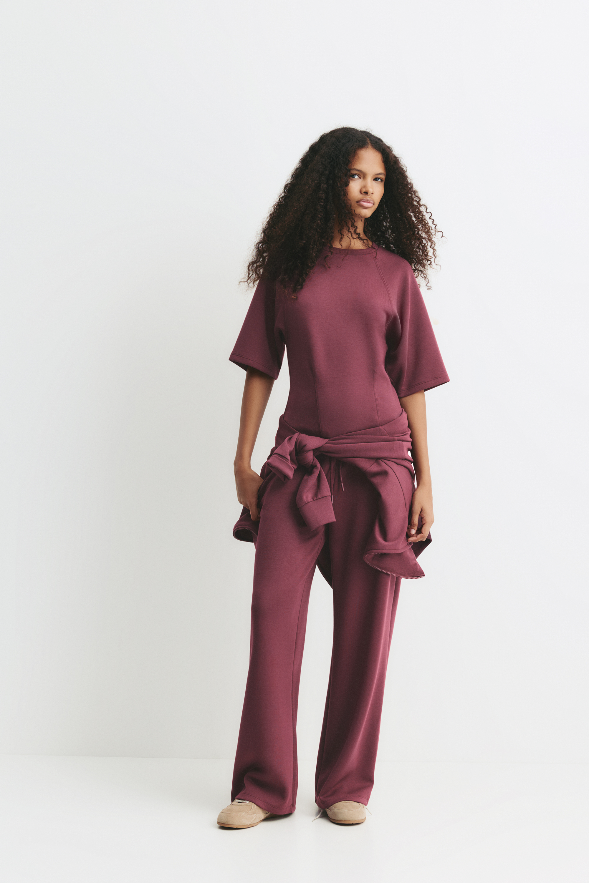 Pantalón pierna ancha con modal