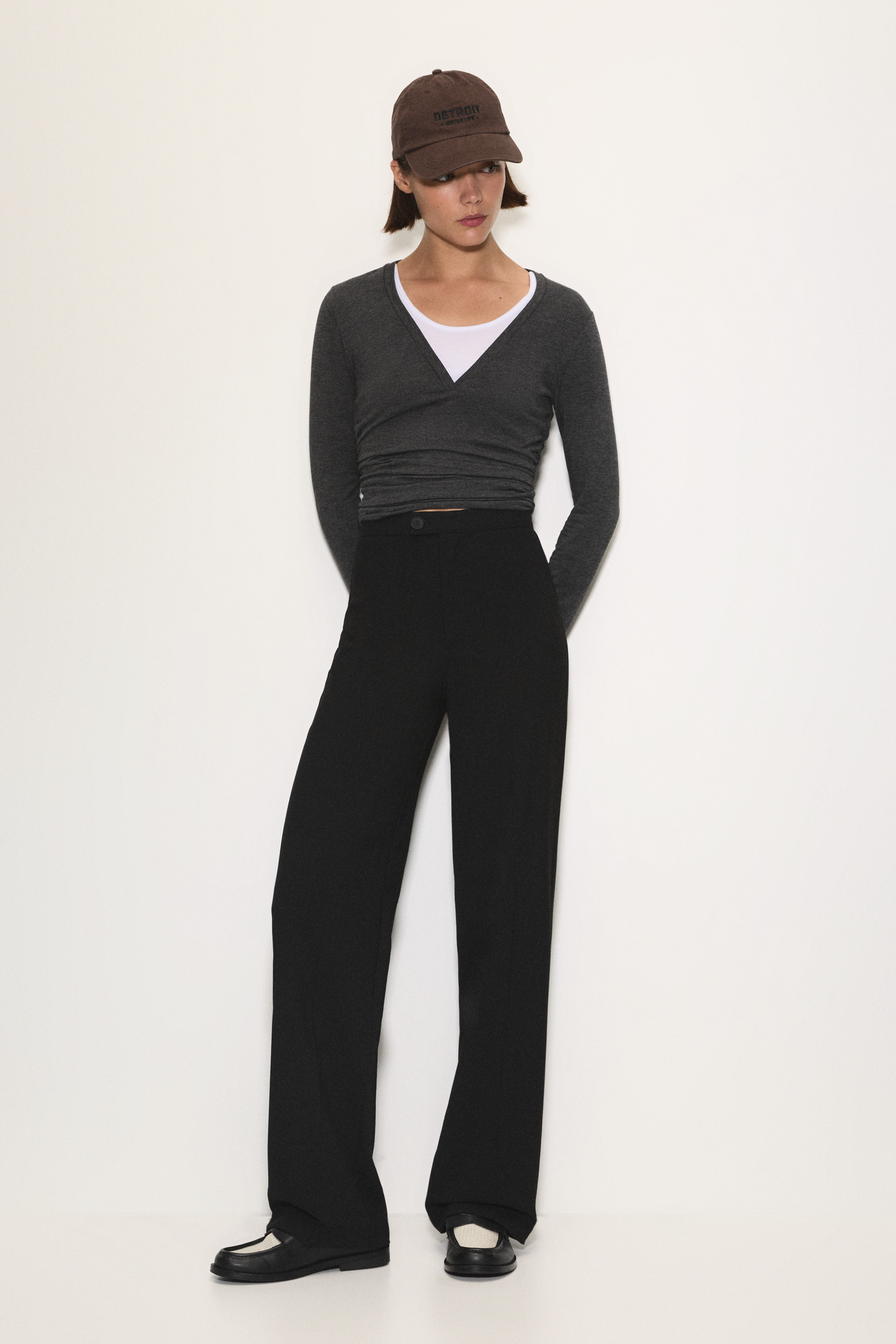 High waist darted smart trousers