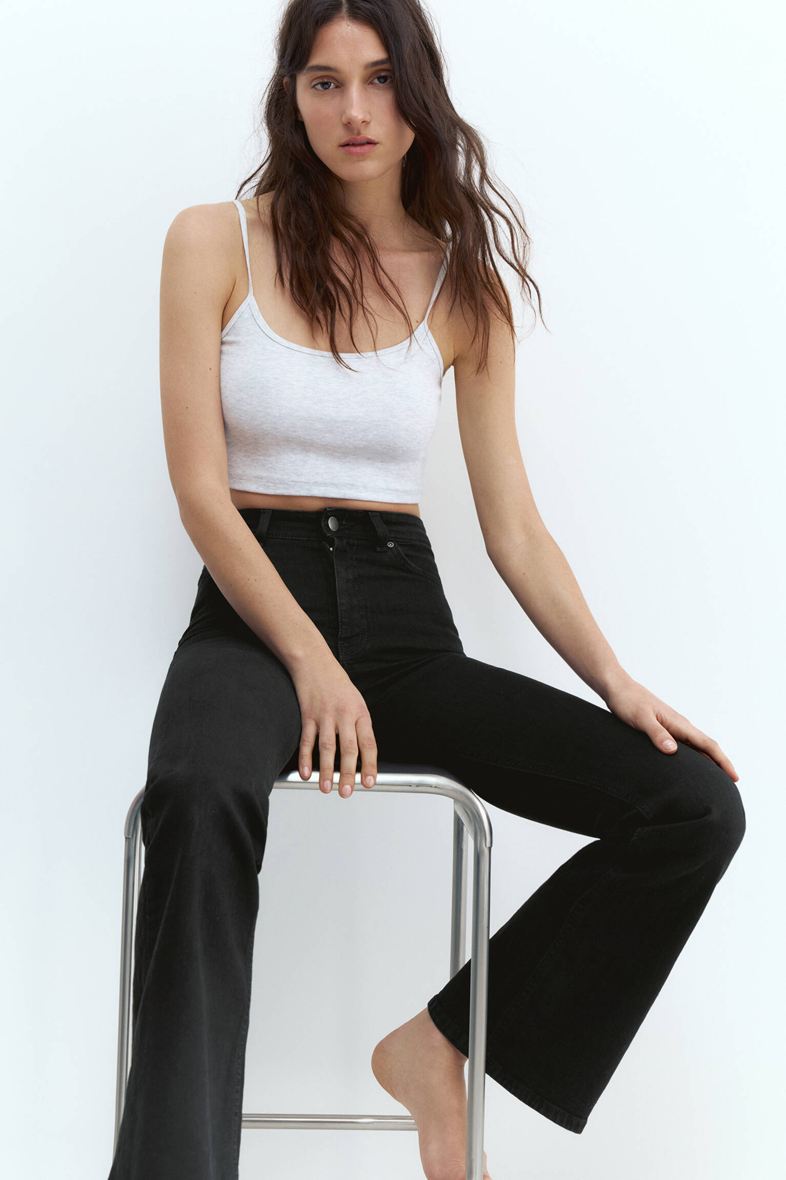 Yüksek bel çan paça jean - Görsel 48