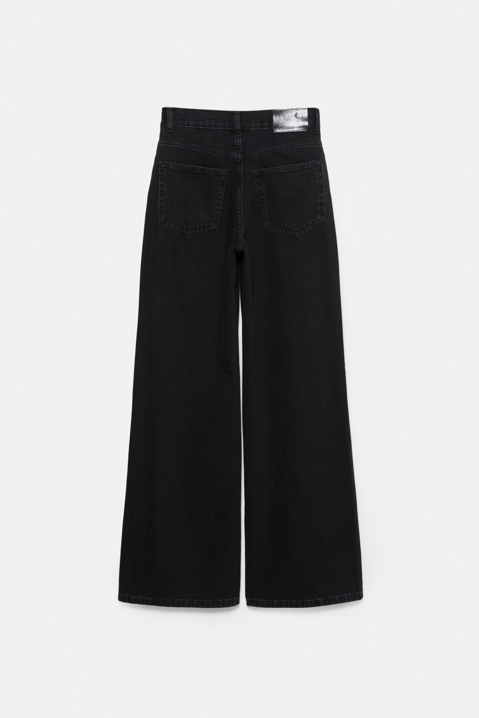 Jeans pierna ancha cintura cruzada