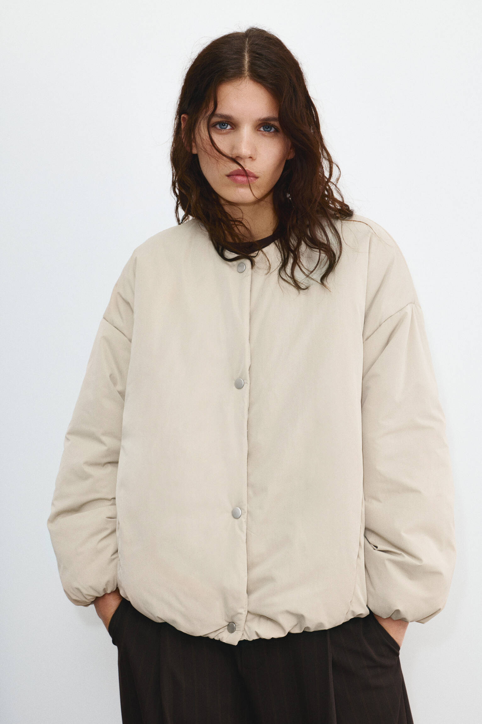 Çıtçıt düğmeli şişme mont - Görsel 25