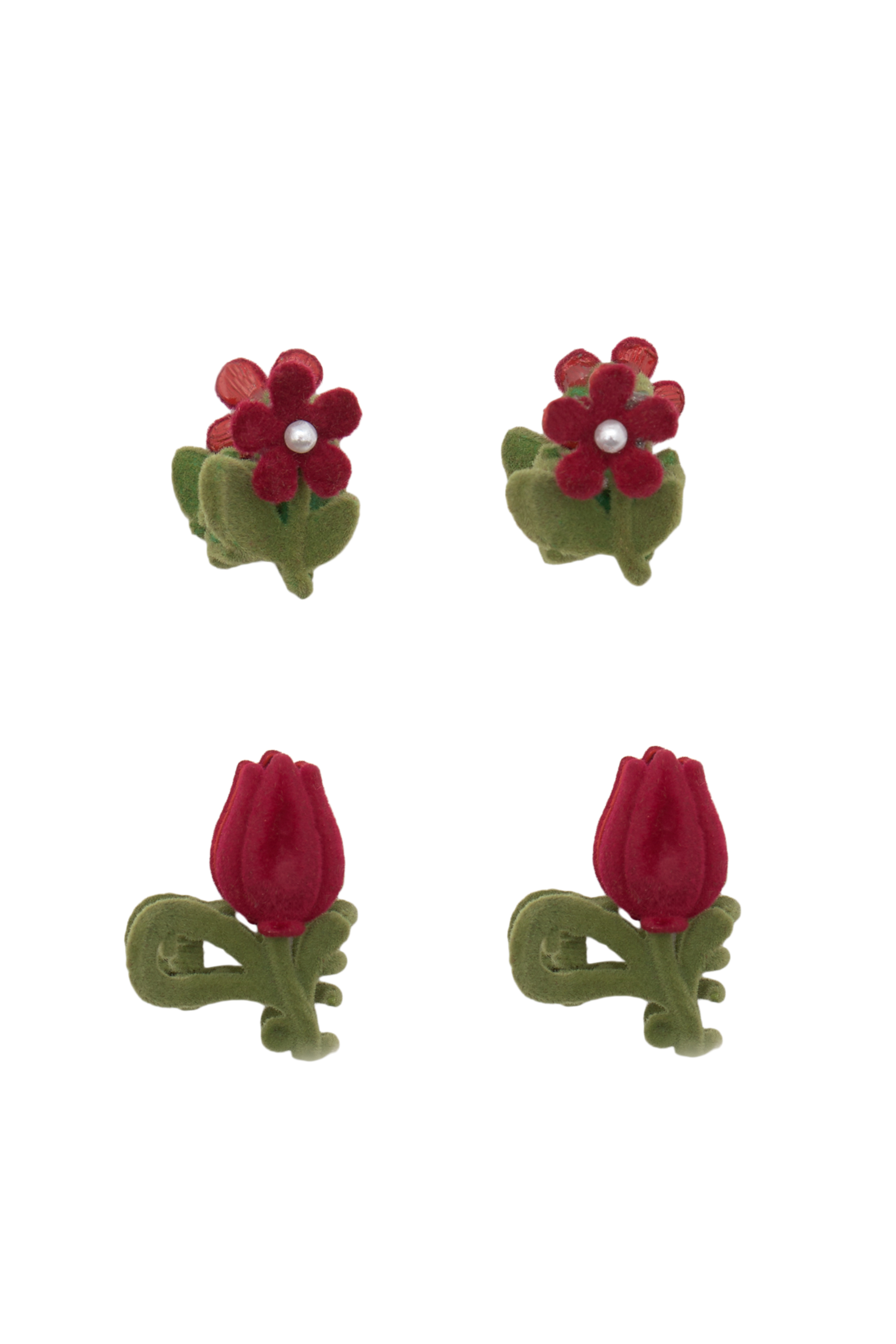 Pack van 4 mini bloemclips