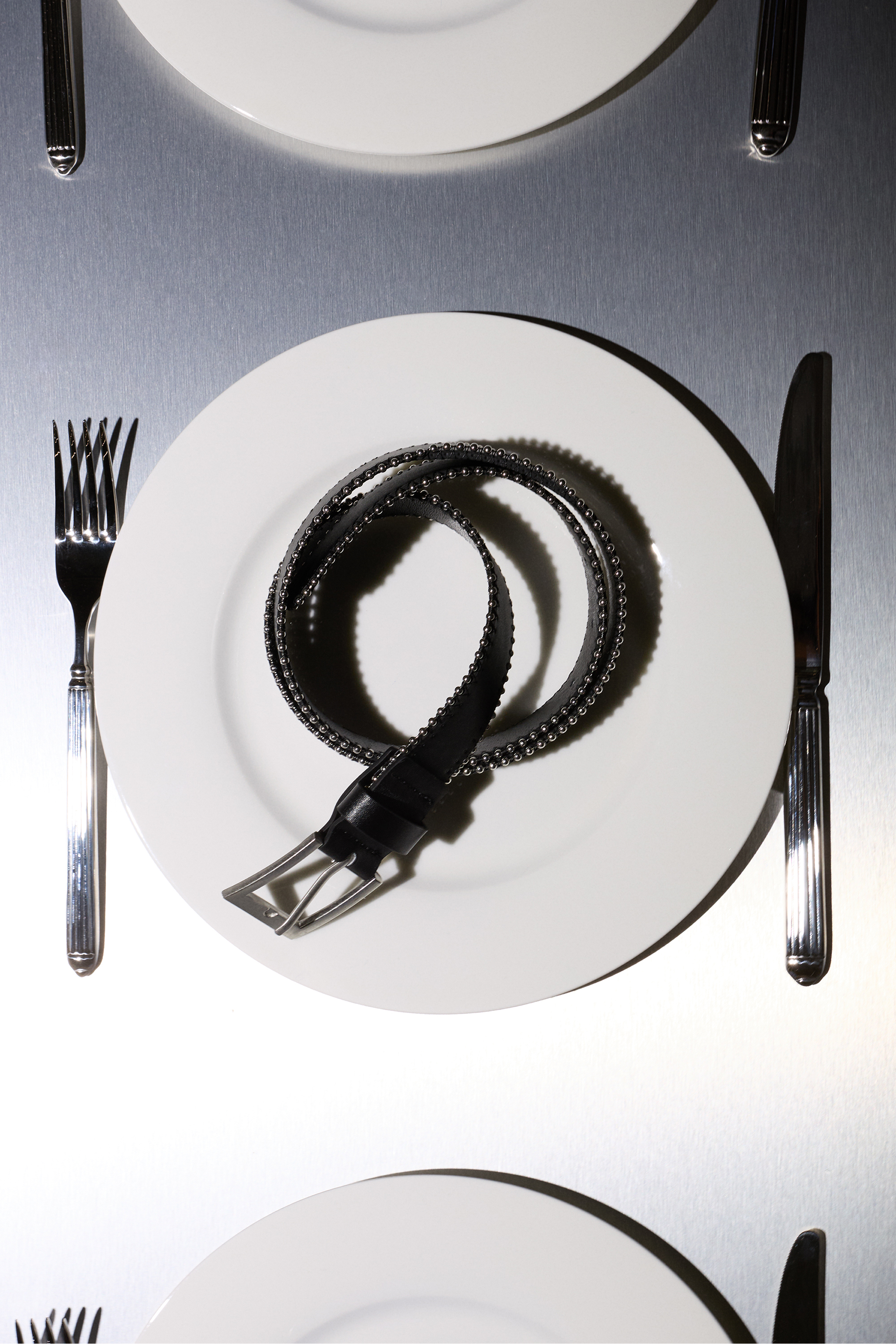 Cinto efecto pel bordos metalizados