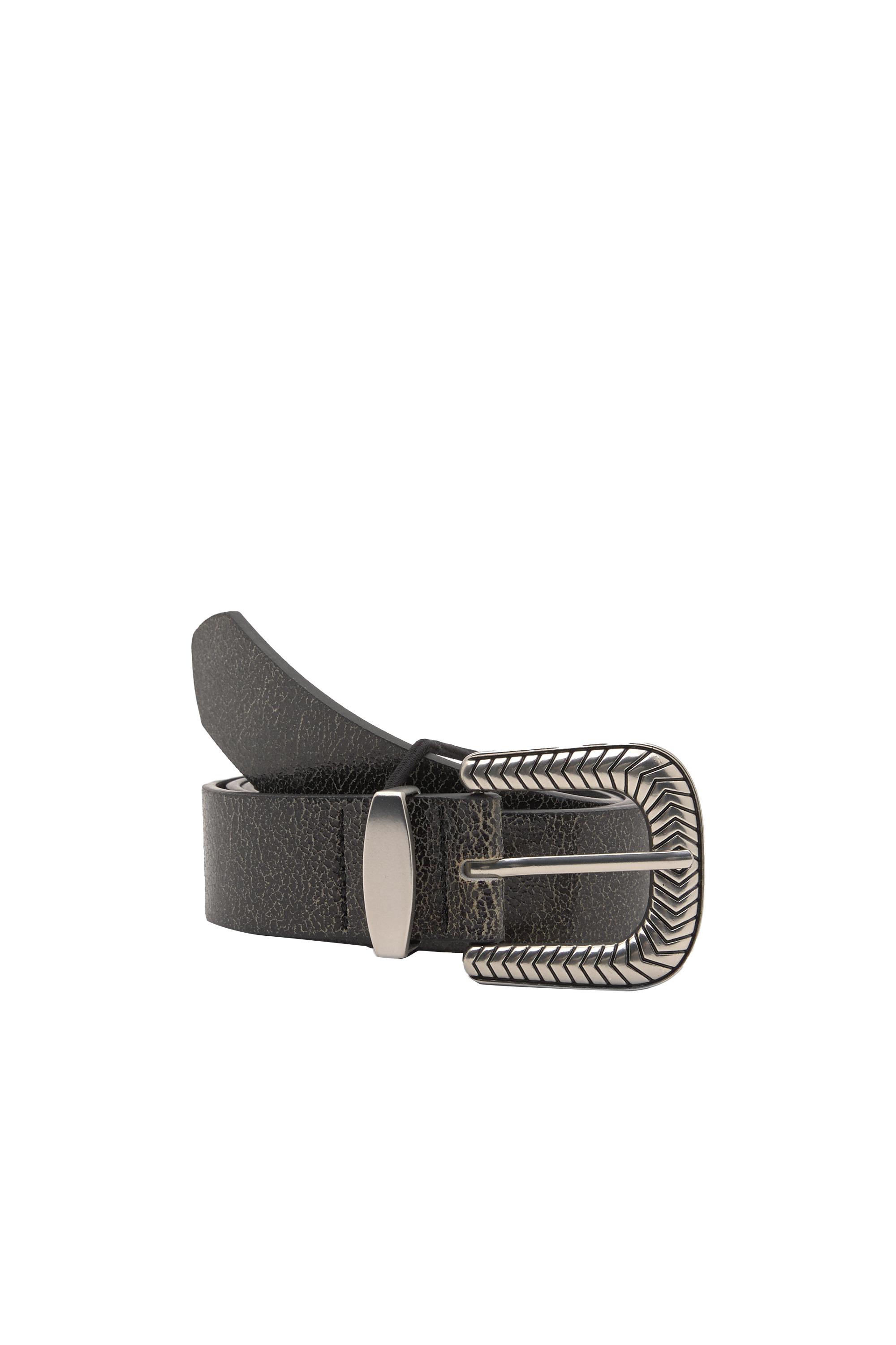 Cowboy belt with crackled finish