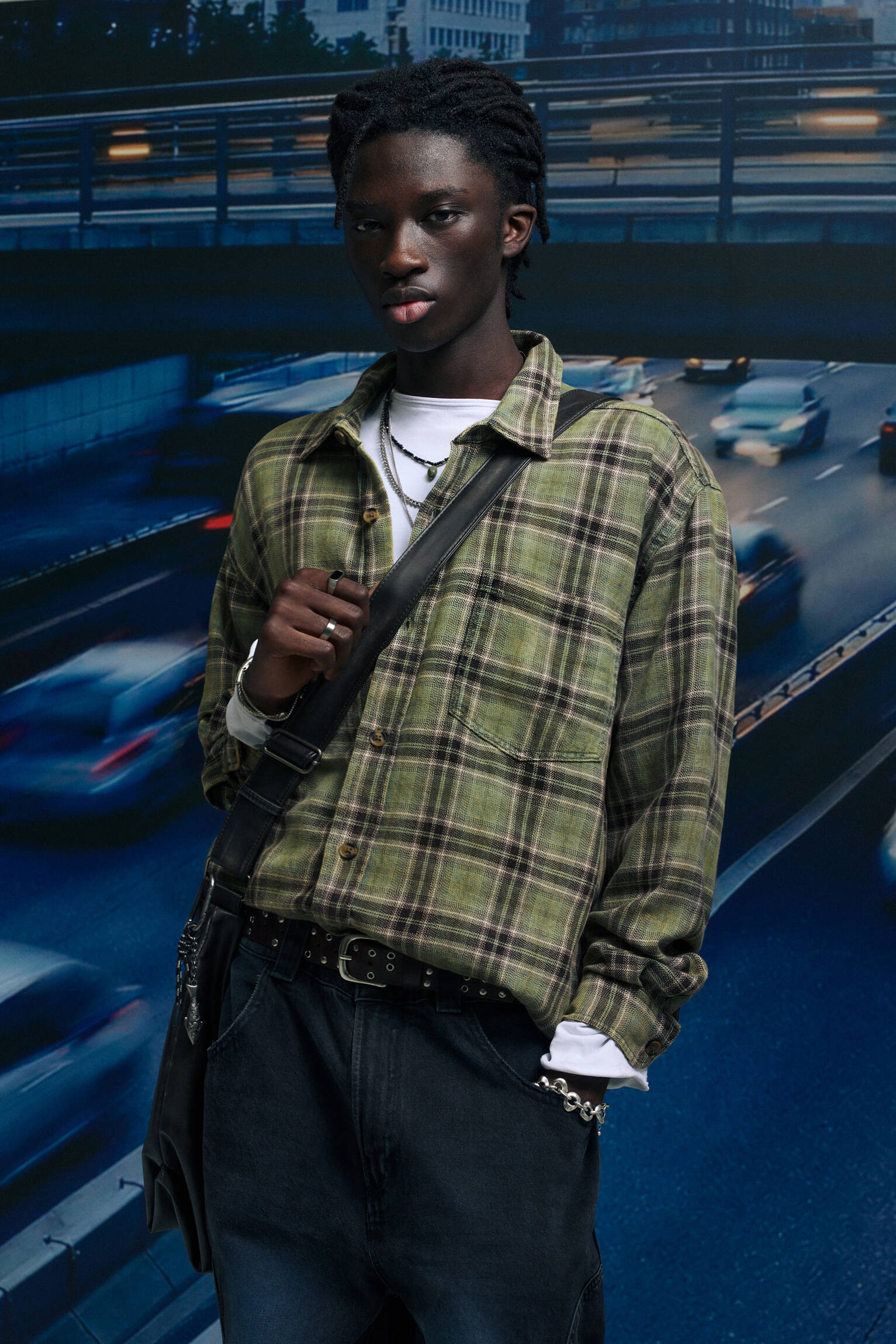 Uzun kollu kareli gömlek - Görsel 43