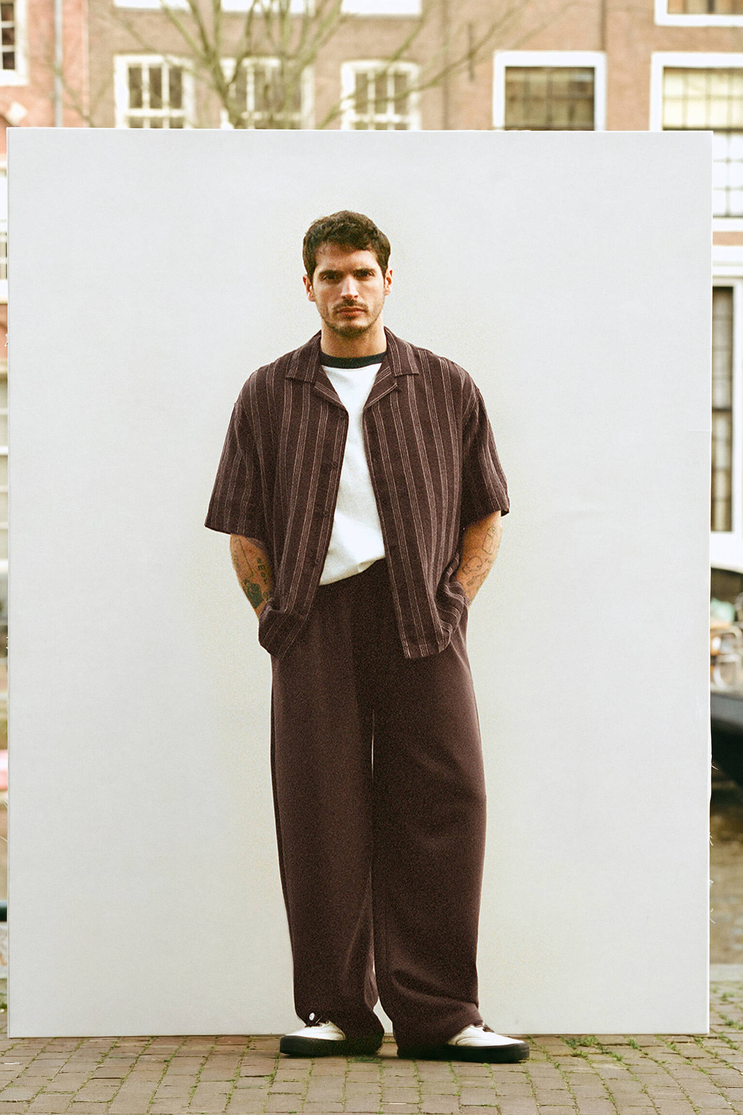 Kısa kollu çizgili gömlek - Görsel 11