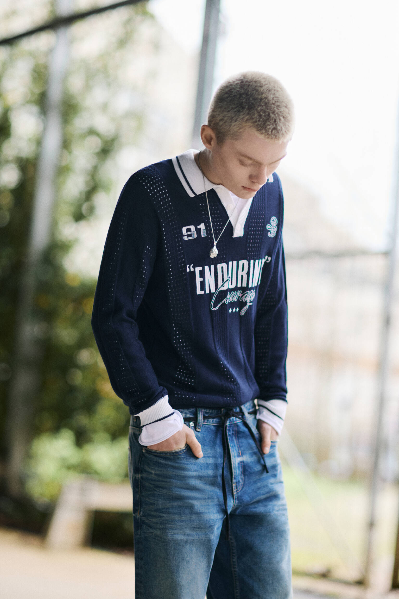 Grafik detaylı örme futbol polo - Görsel 28