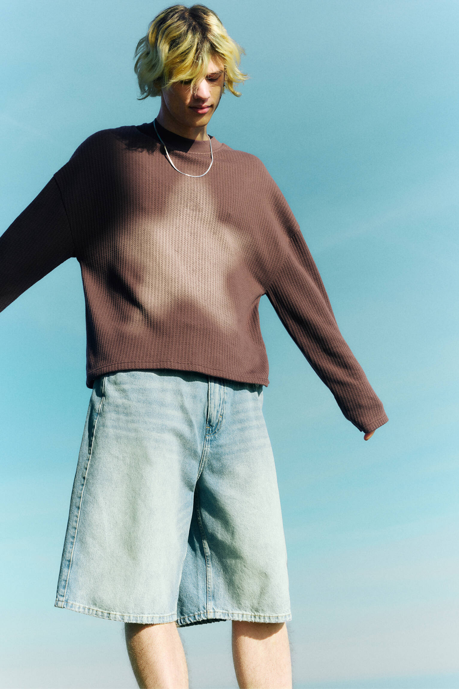 Yıldız baskılı triko tişört - Görsel 35