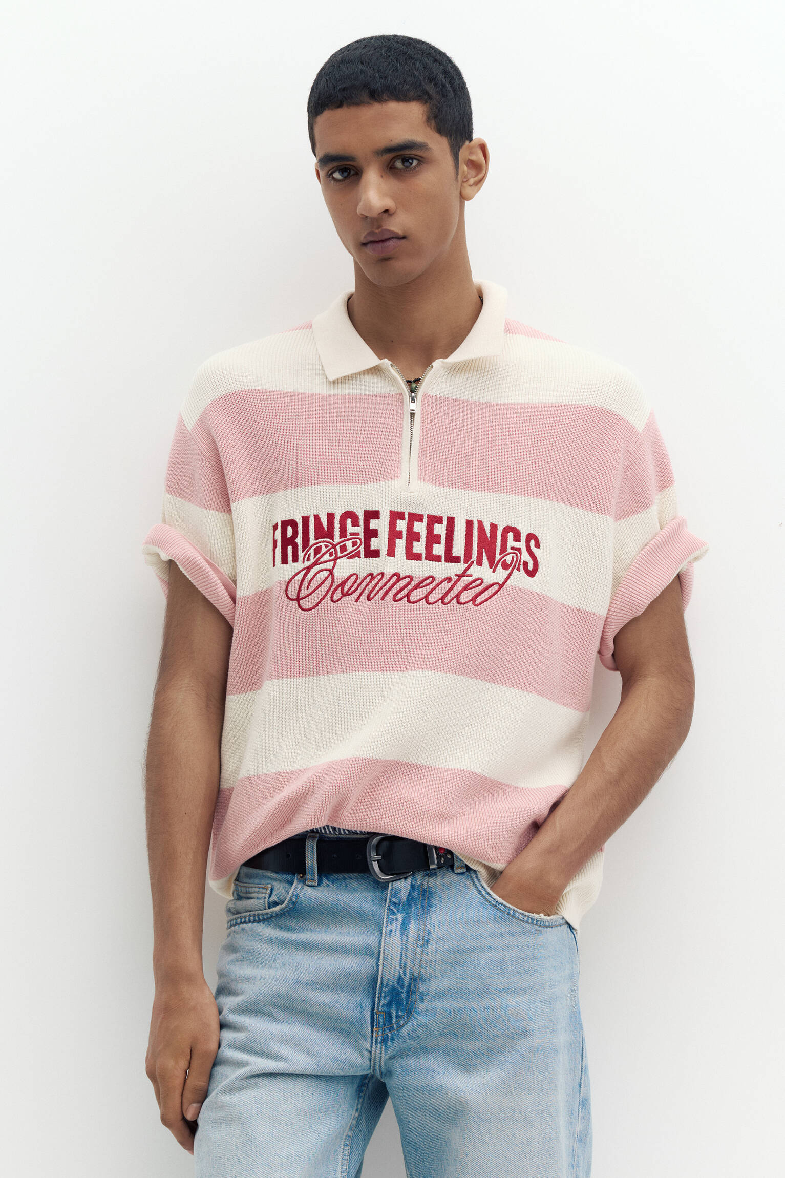 Nakışlı panelli polo t-shirt - Görsel 20