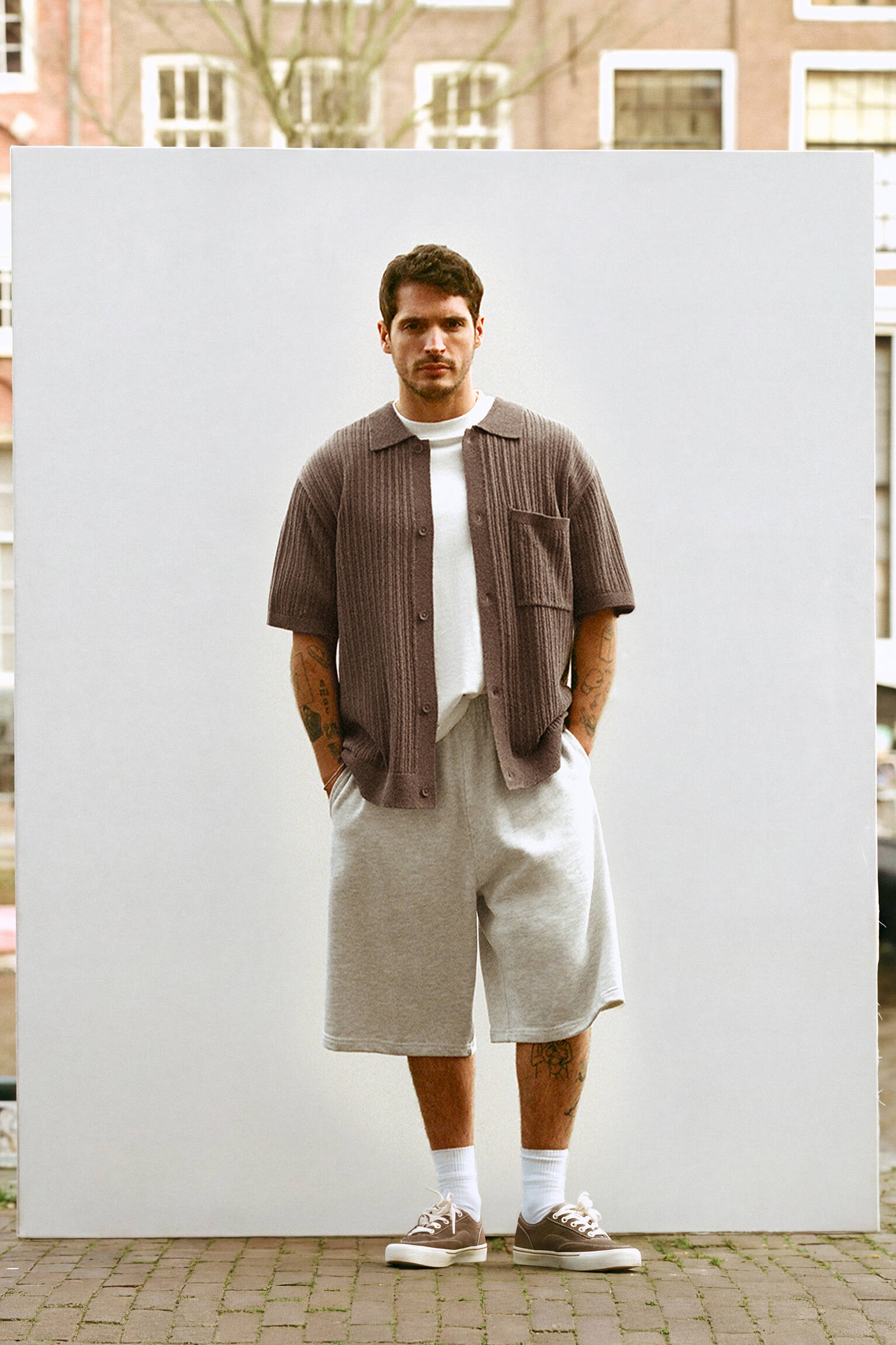 Kısa kollu örgü gömlek - Görsel 26