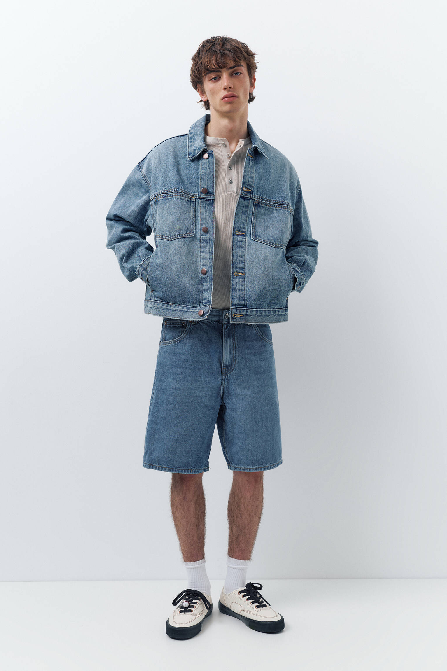 Baggy denim bermuda şort - Görsel 145