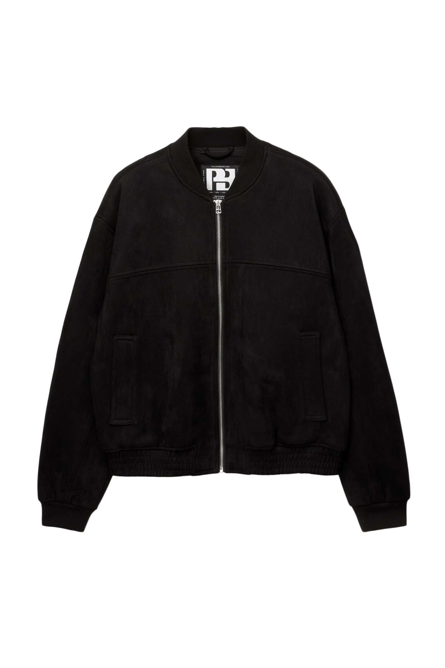 Faux suede bomber jacket