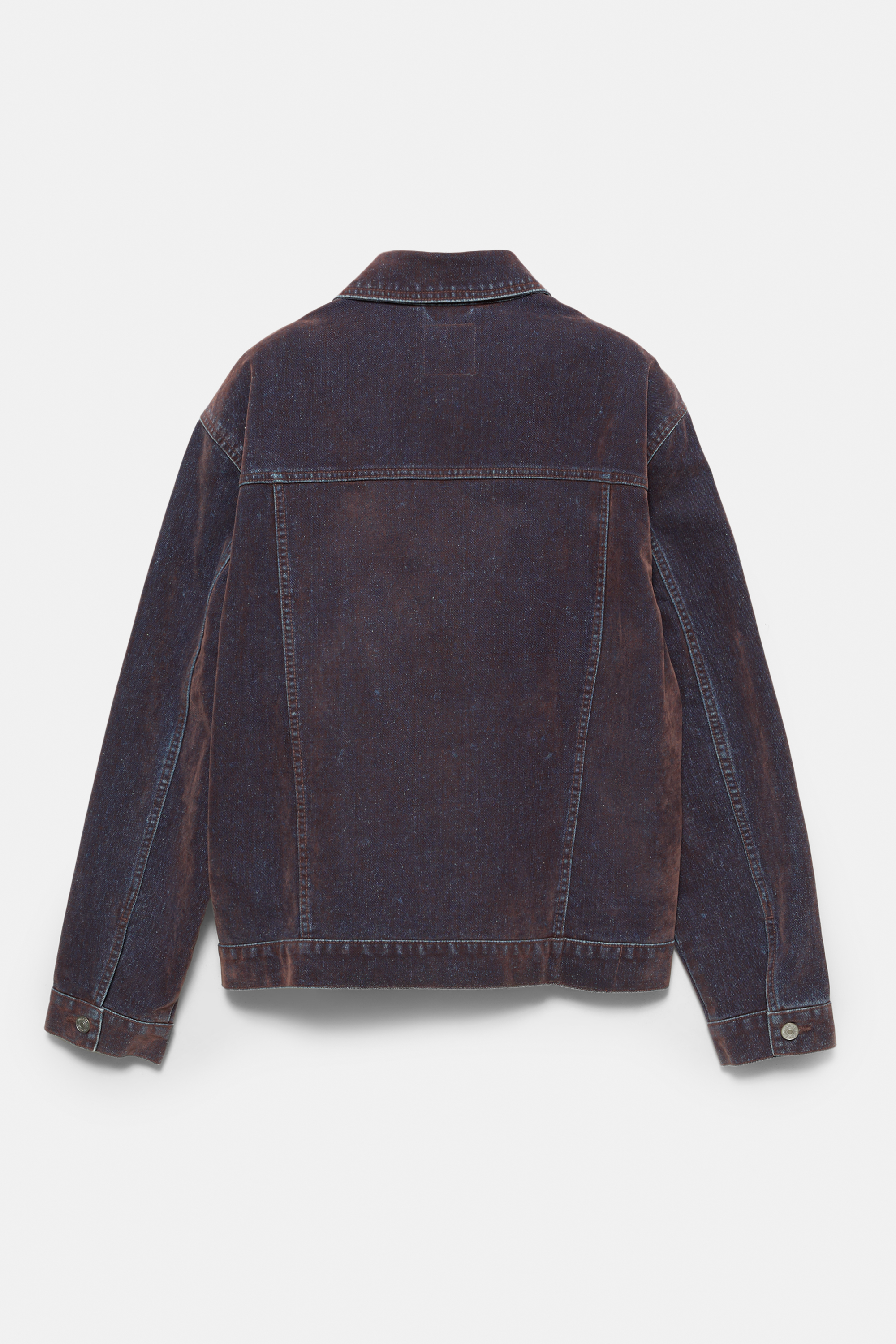 Trucker denim jack met flockprint