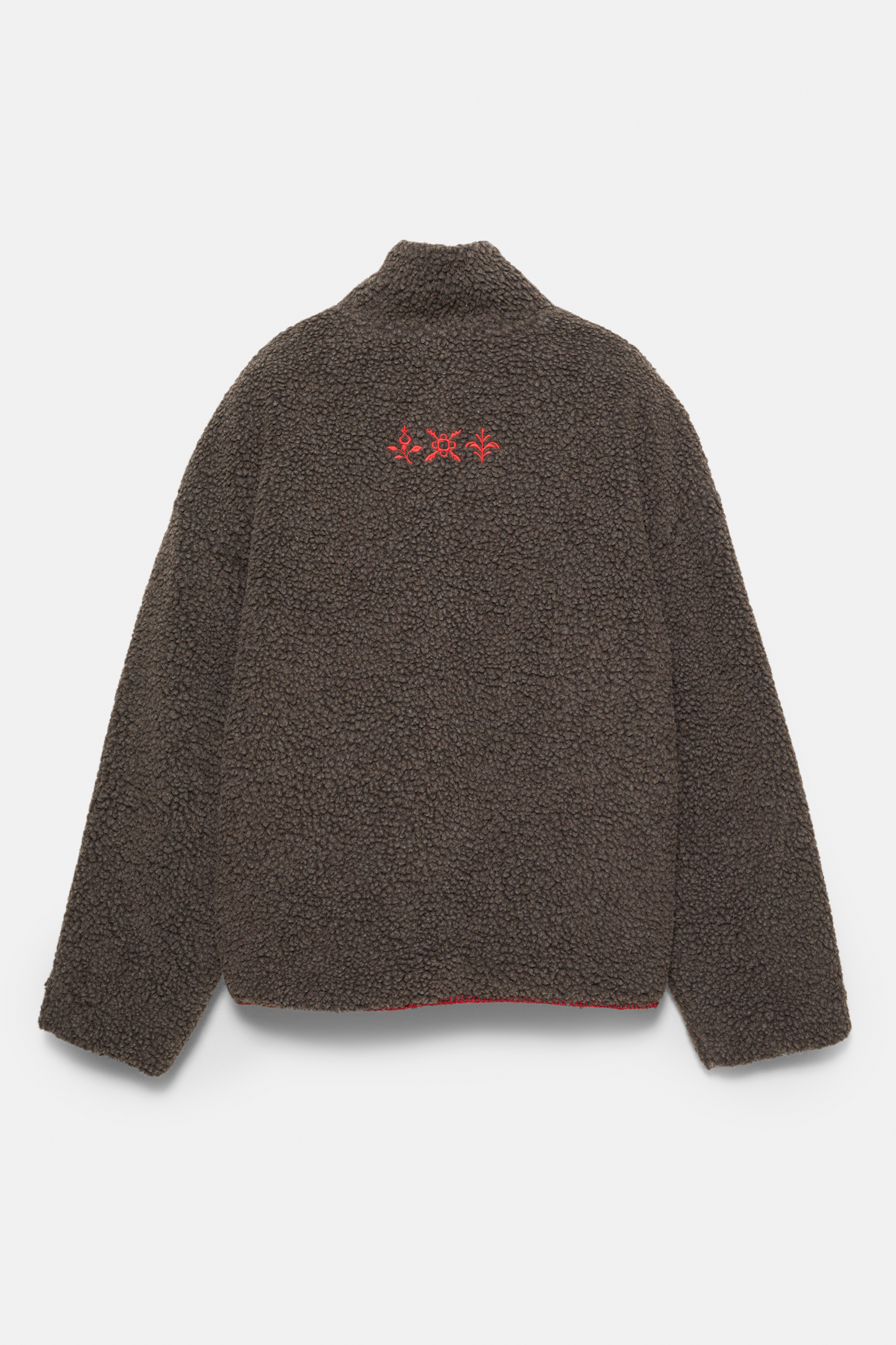 Veste en mouton synthétique broderies