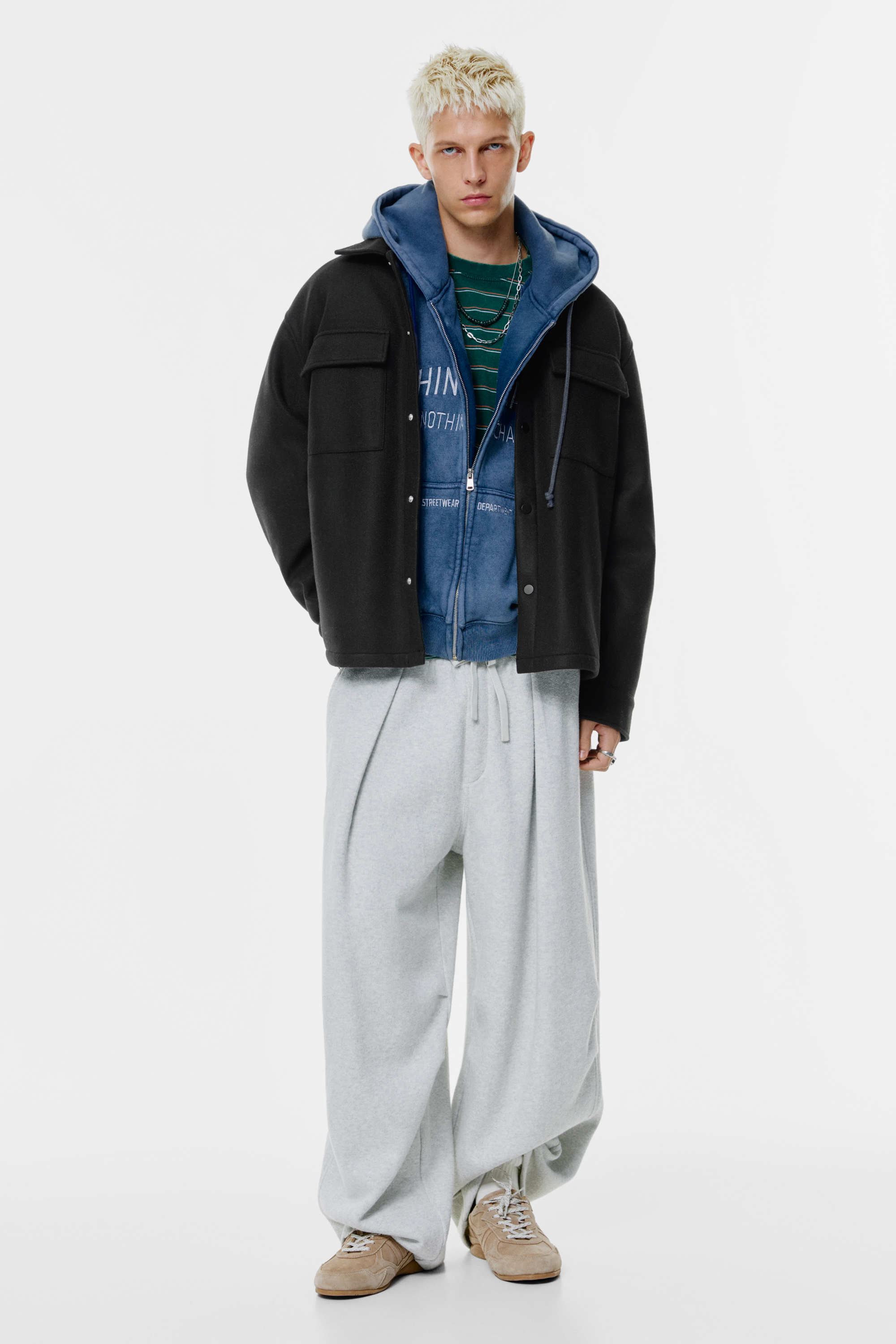 Cloth overshirt with pockets