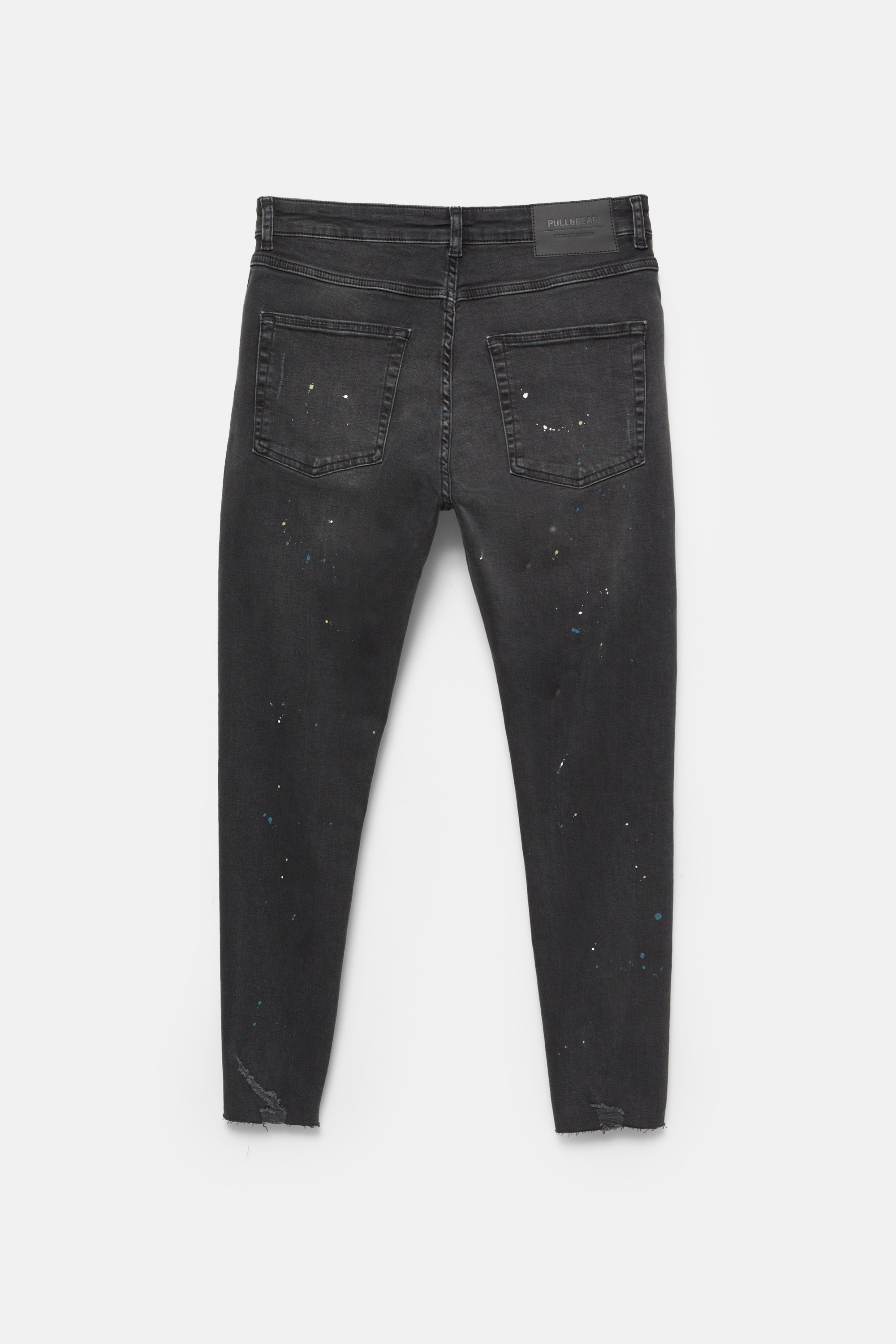 Carrot fit jeans met verfspetters