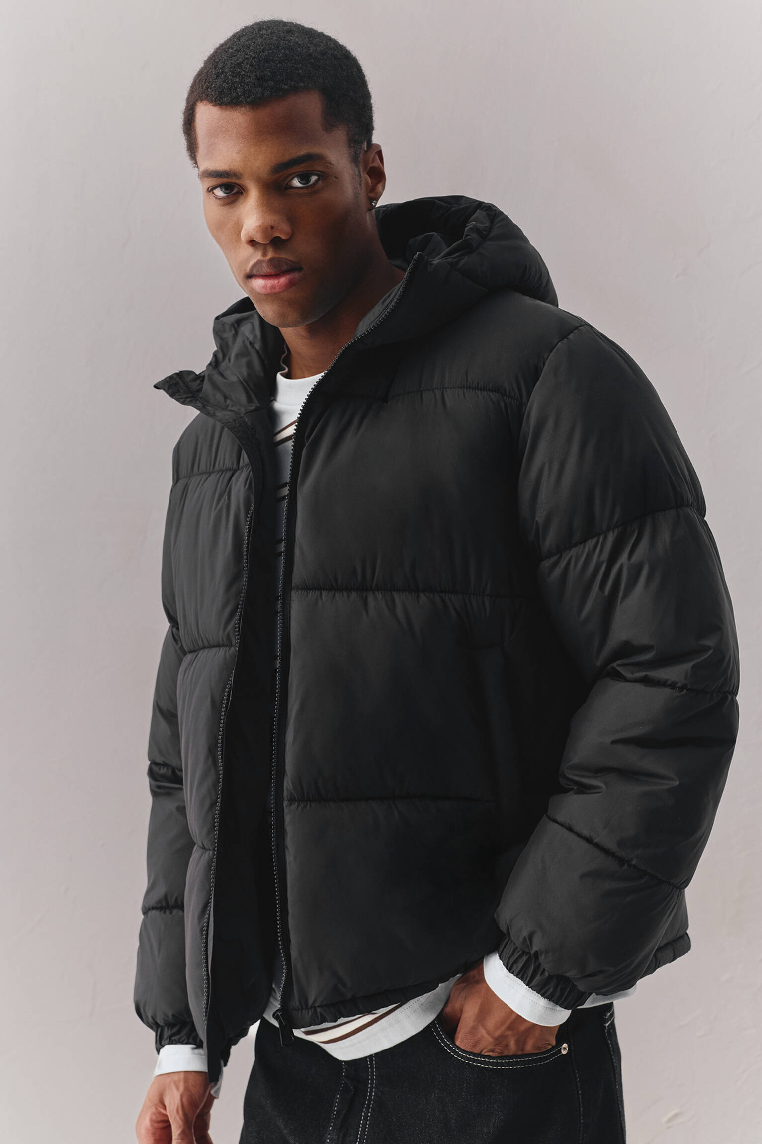 Kapüşonlu Dolgulu Ceket - Görsel 76