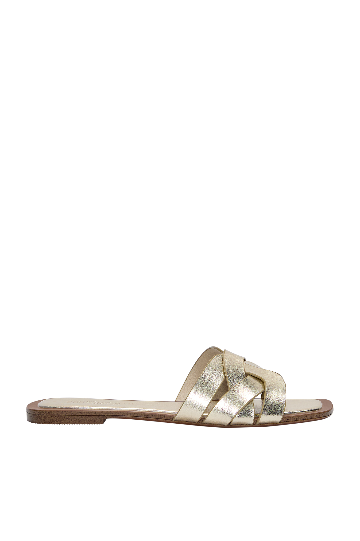 Flat crossover slider sandals