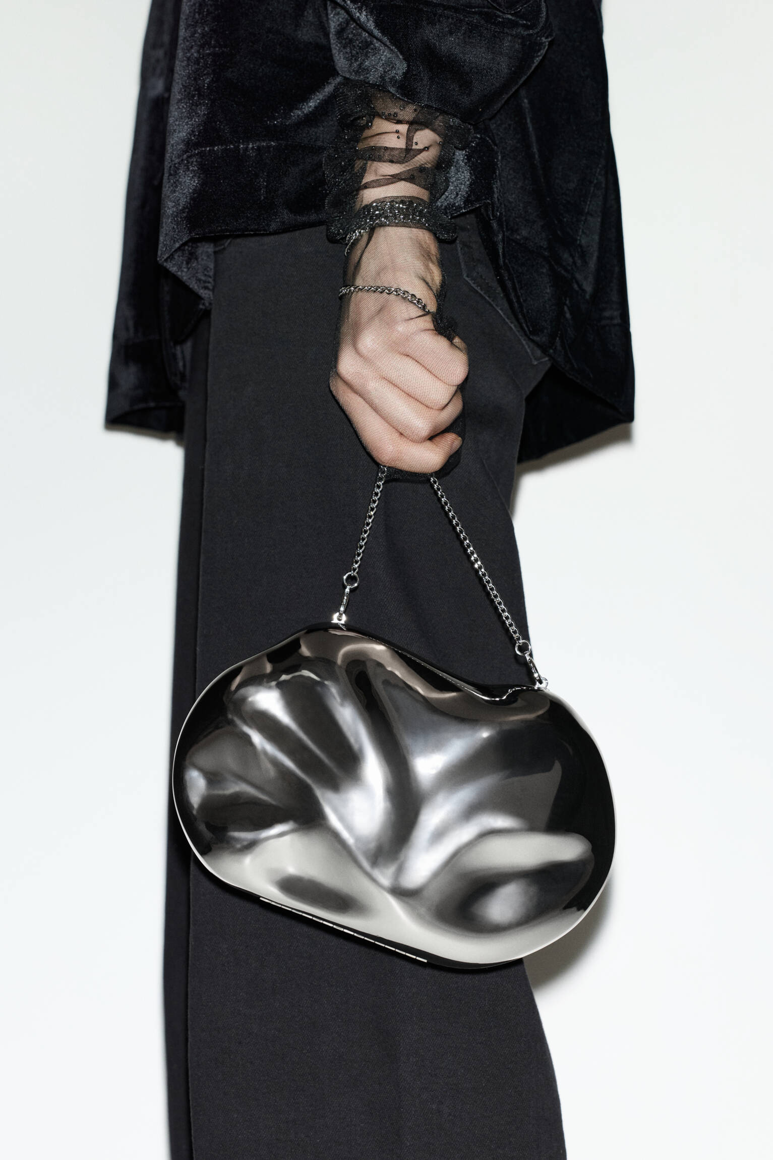 Metalik clutch çanta - Görsel 49