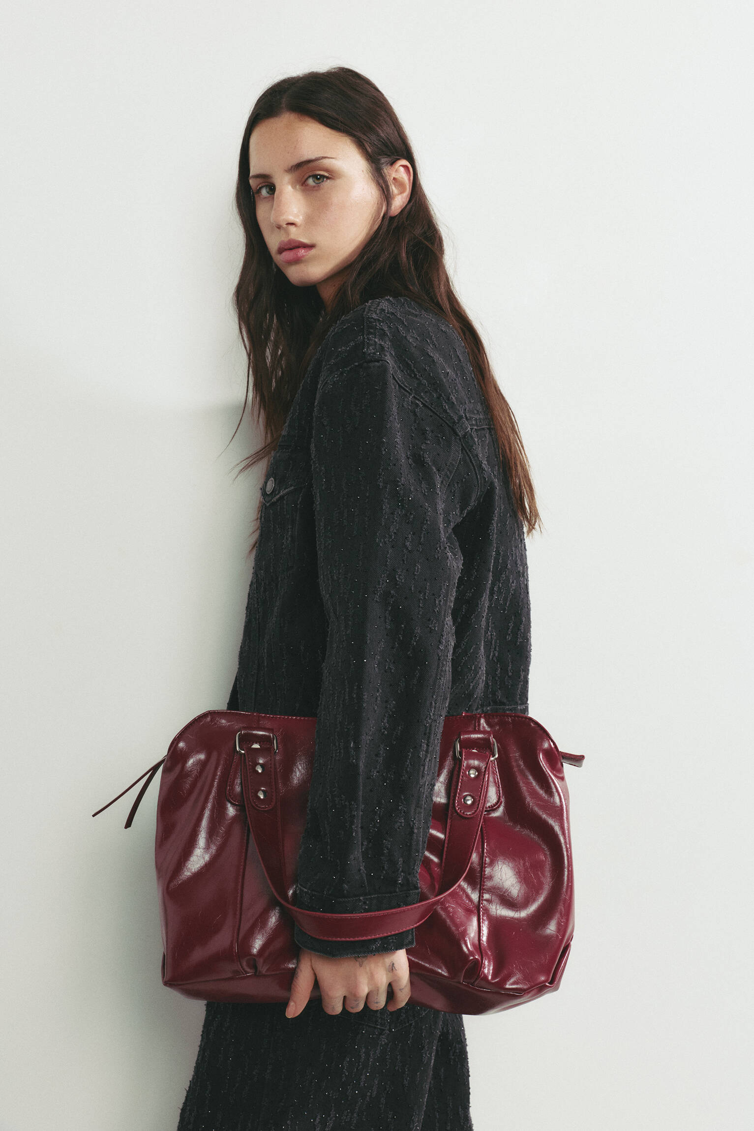 Süsleme detaylı shopper çanta - Görsel 33