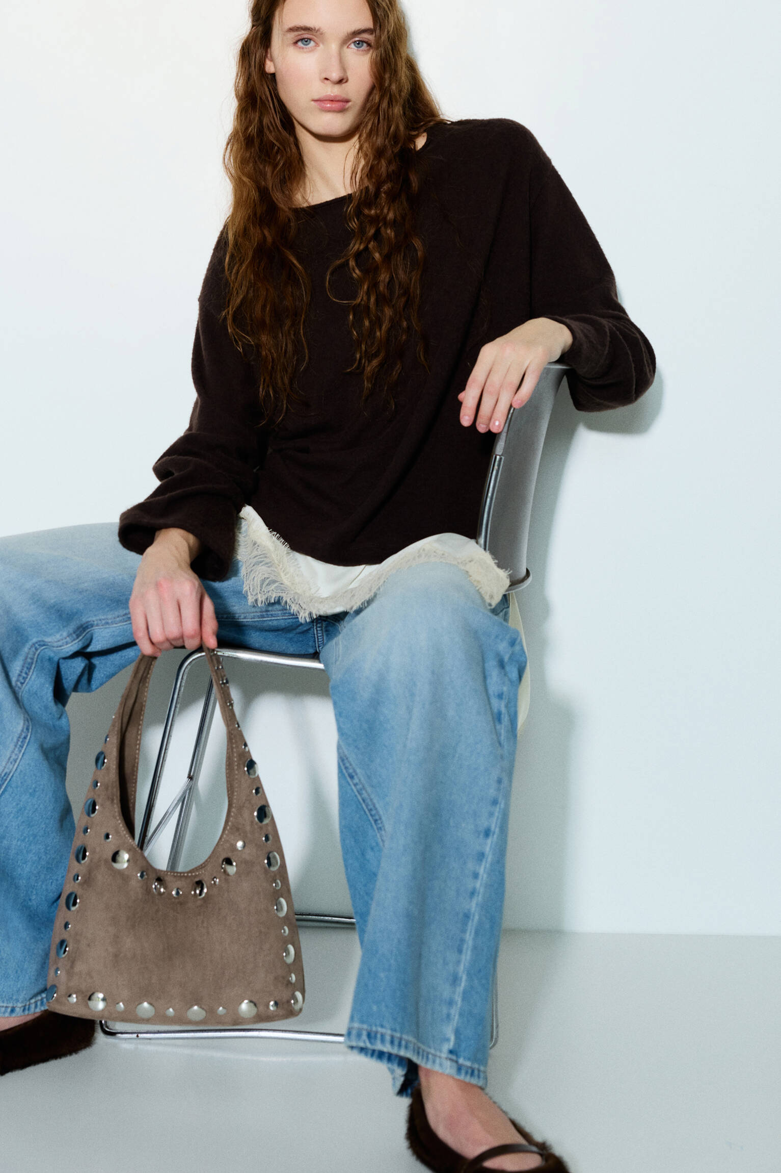 Zımba detaylı omuz çantası - Görsel 40